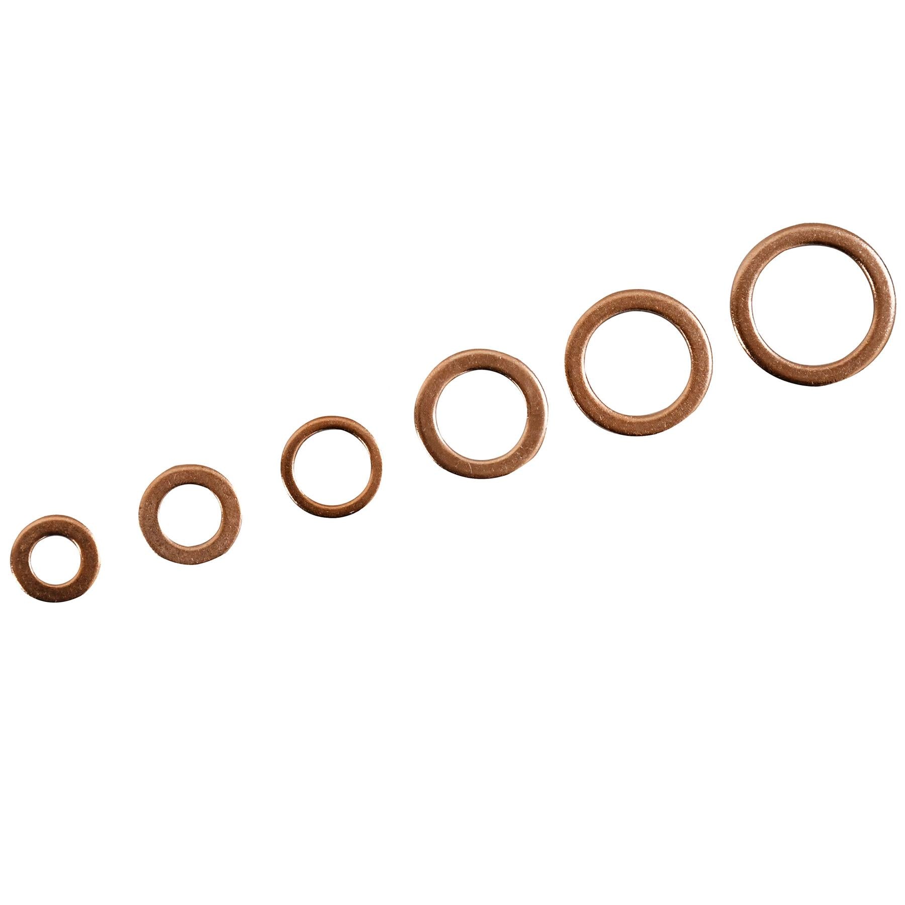 Assorted Box 110 Piece Imperial Washers Solid Copper Sump Plug Washer Set New By Dapetz