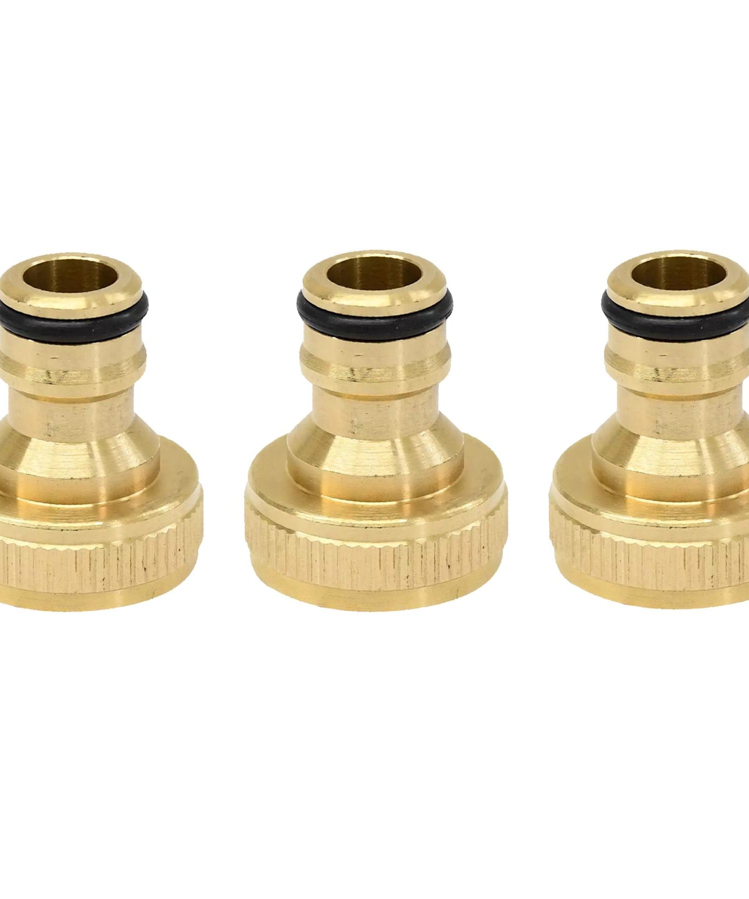 3x Brass Hose Tap Connector 3/4" Threaded Garden Water Pipe Adaptor Fitting By Dapetz