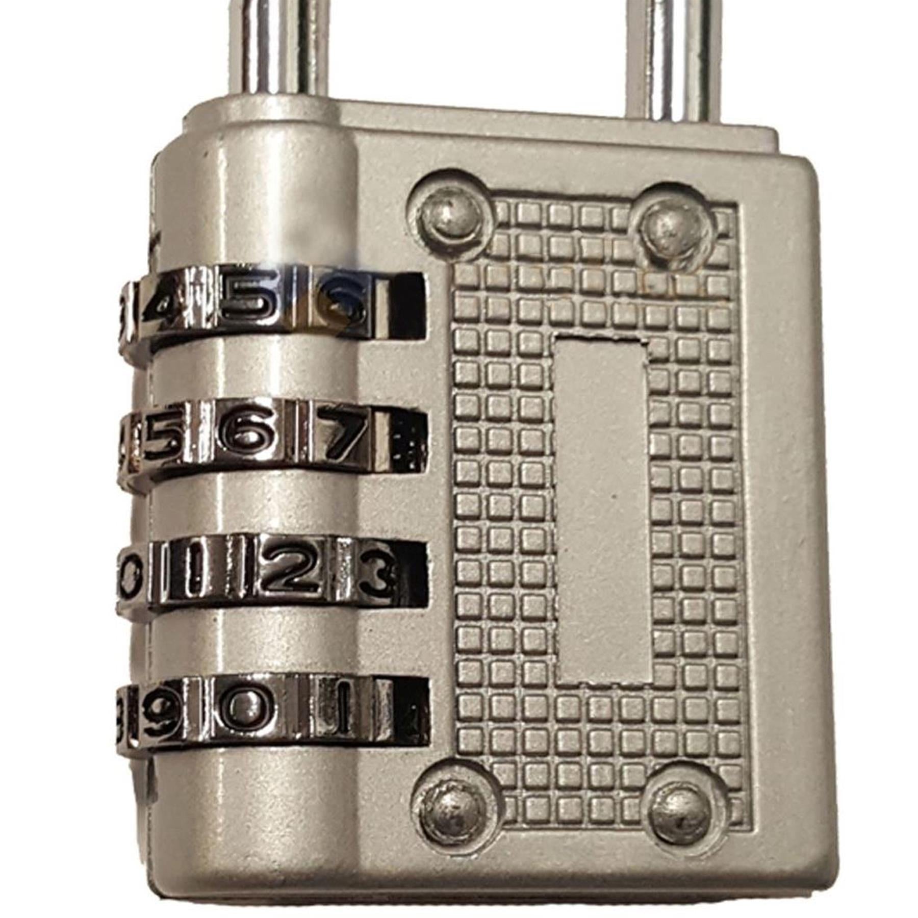 4 Digit Combination Padlock Heavy Duty Outdoor Lock Gym Travel Luggage Locker Grey
