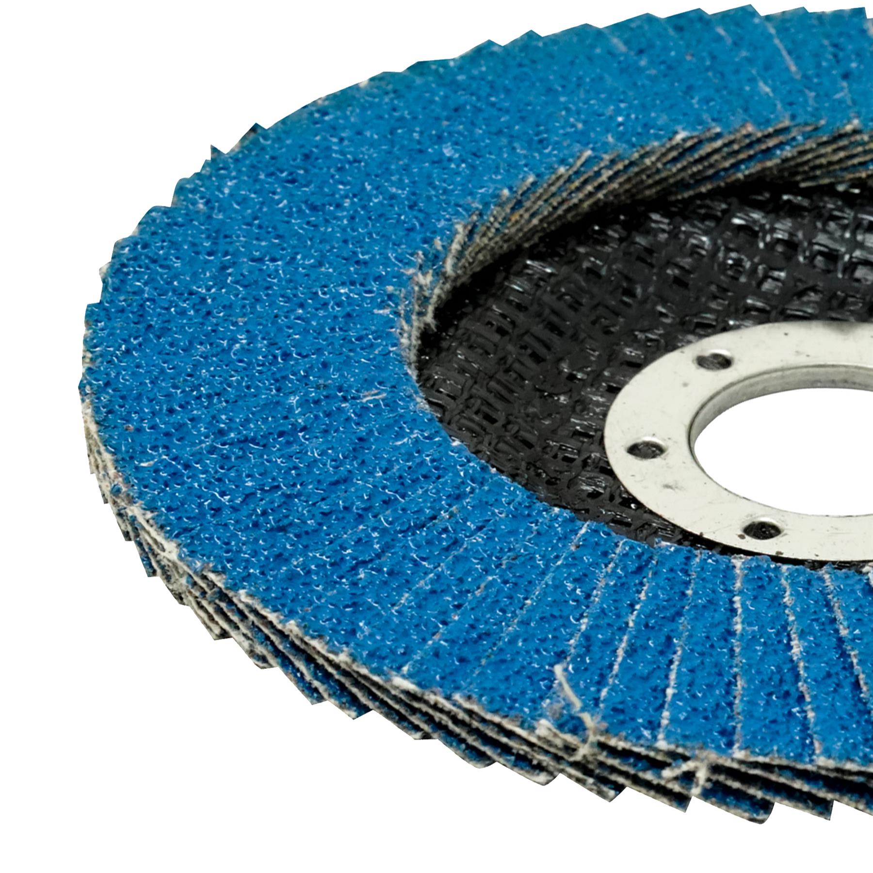 Zircon Flap Grinding Sanding Disc 115mm (4.5"), 40 Grit, Single Piece Angle Wheel By Dapetz
