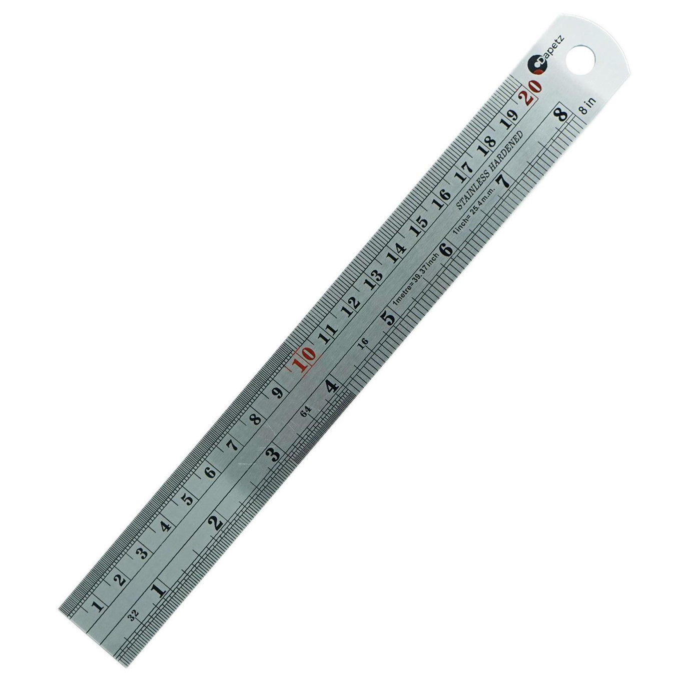 Thick Double Sided Metal Ruler Stainless Steel - 30cm/ 12"/15cm/ 6" & 20cm/ 8" By Dapetz