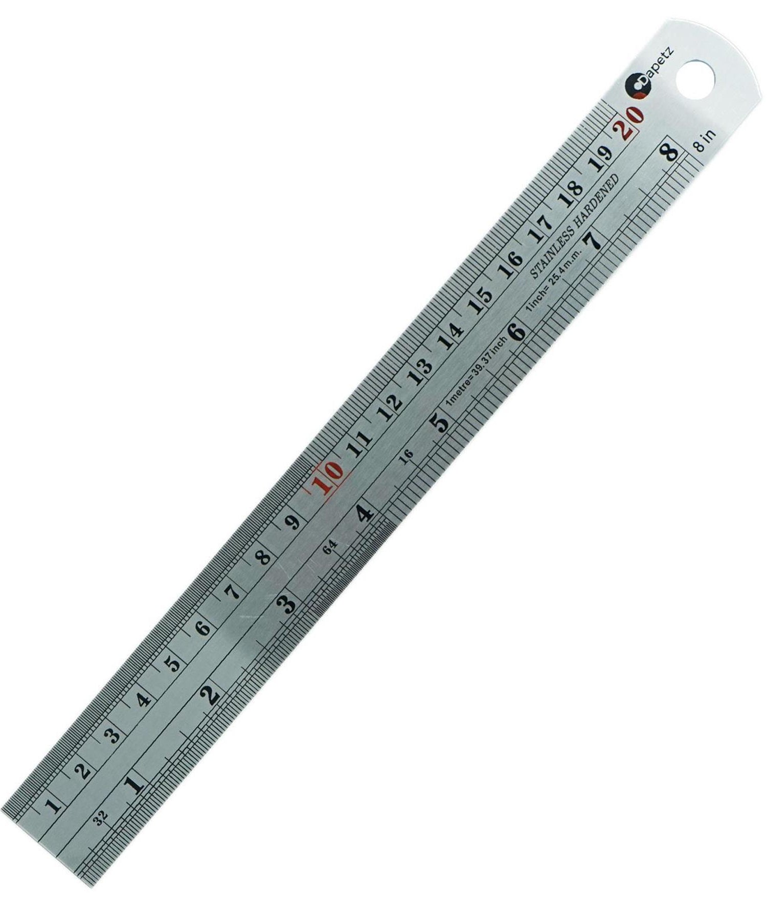 Thick Double Sided Metal Ruler Stainless Steel - 30cm/ 12"/15cm/ 6" & 20cm/ 8" By Dapetz