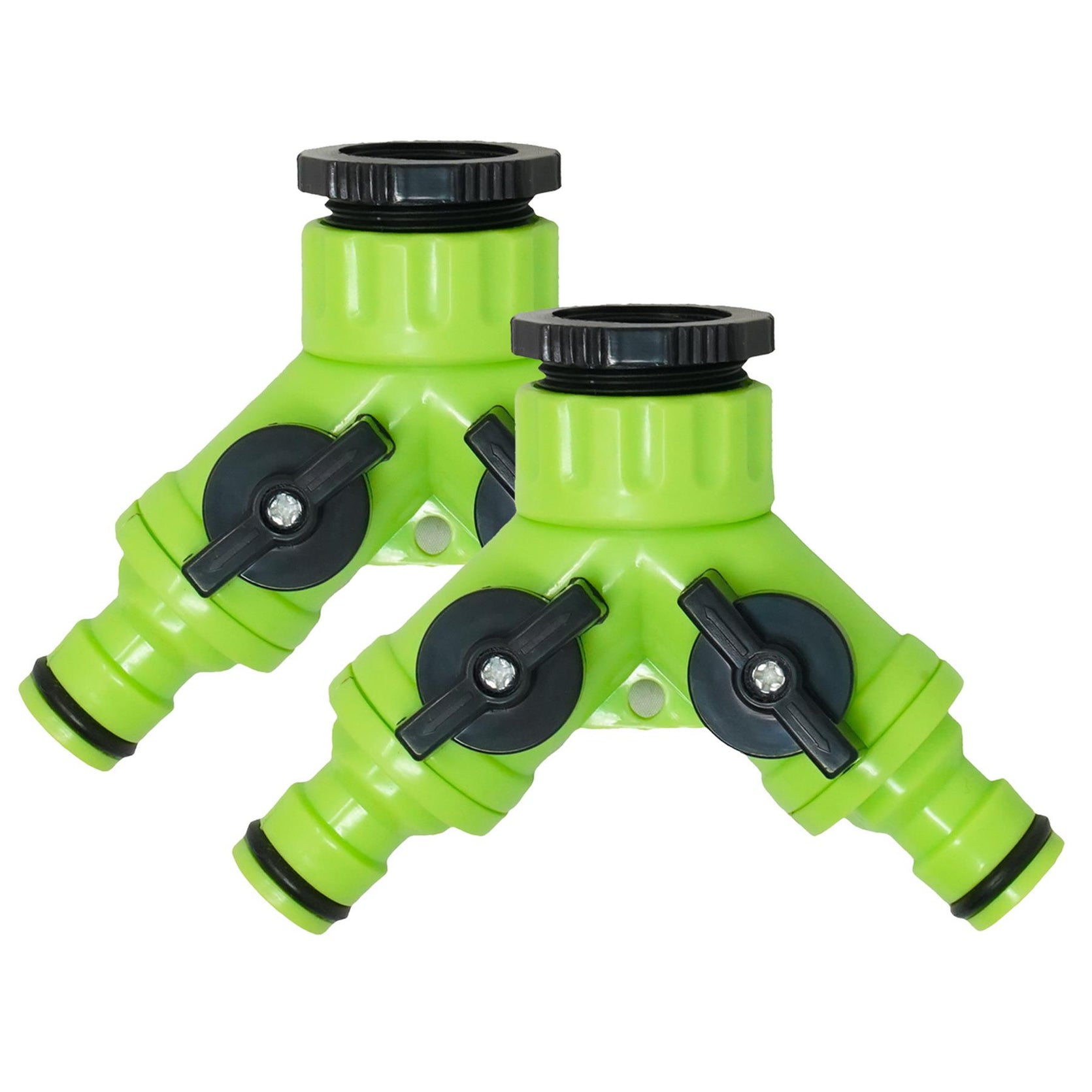 2PCS Hose Pipe Splitter 2 Way Connector Adaptor Garden Tap Individually Switched By Dapetz