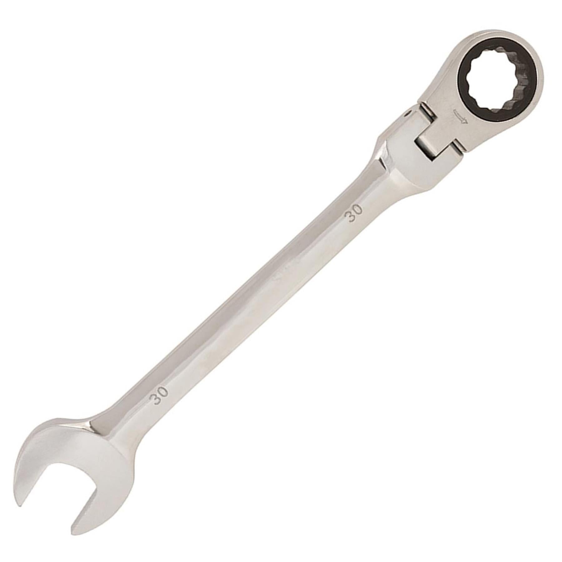 Flexible Head Ratchet Metric Spanner 30mm Open End & Ring