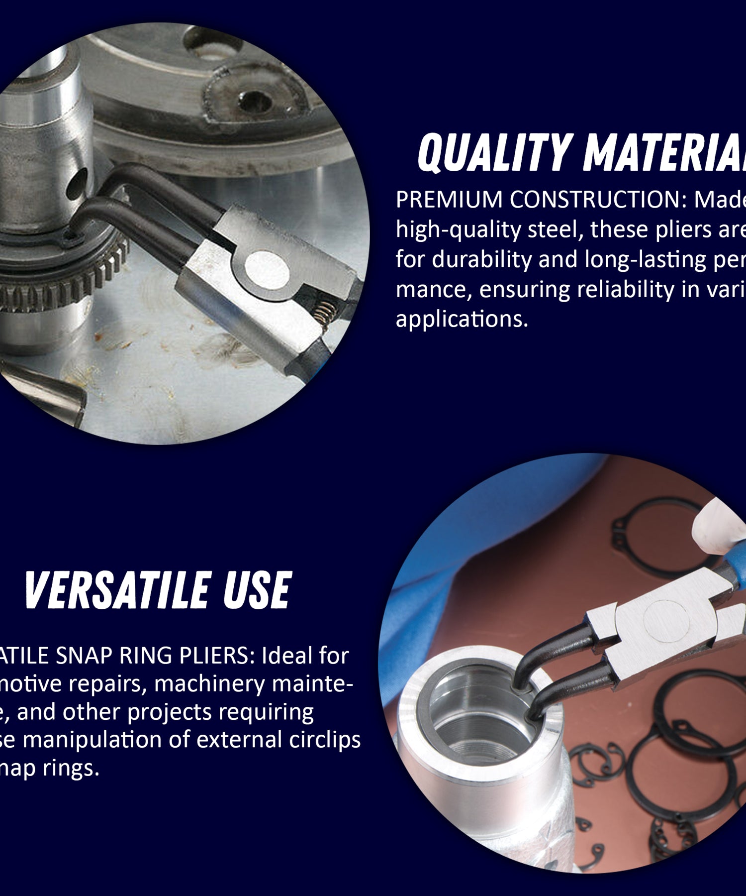 Ring Pliers Snap Nose 150mm Bent Tip Circlip Oil Seal 6" dapetz