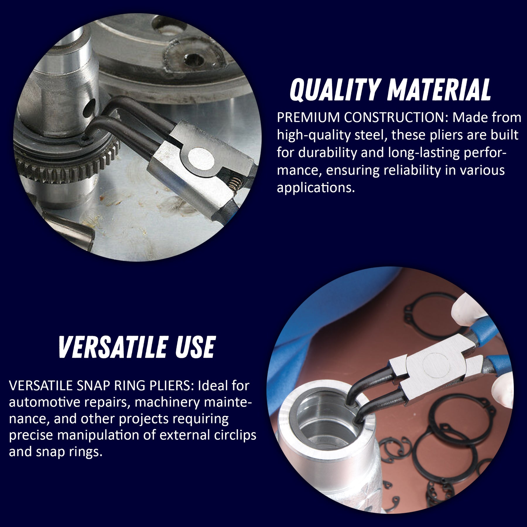 Ring Pliers Snap Nose 150mm Bent Tip Circlip Oil Seal 6" dapetz