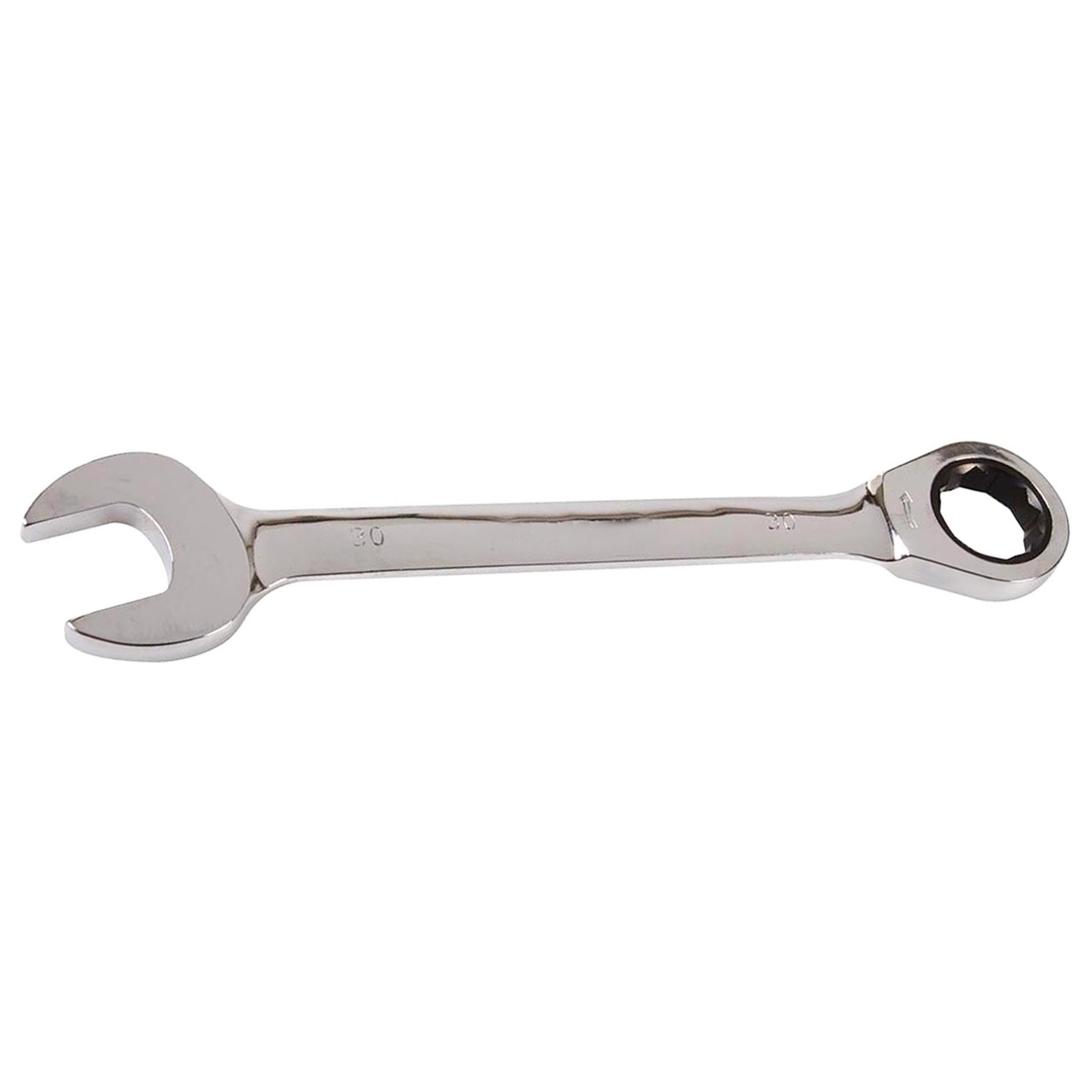 Fixed Head Ratchet Metric Spanner Open End Ring Combination - 30mm - Dapetz