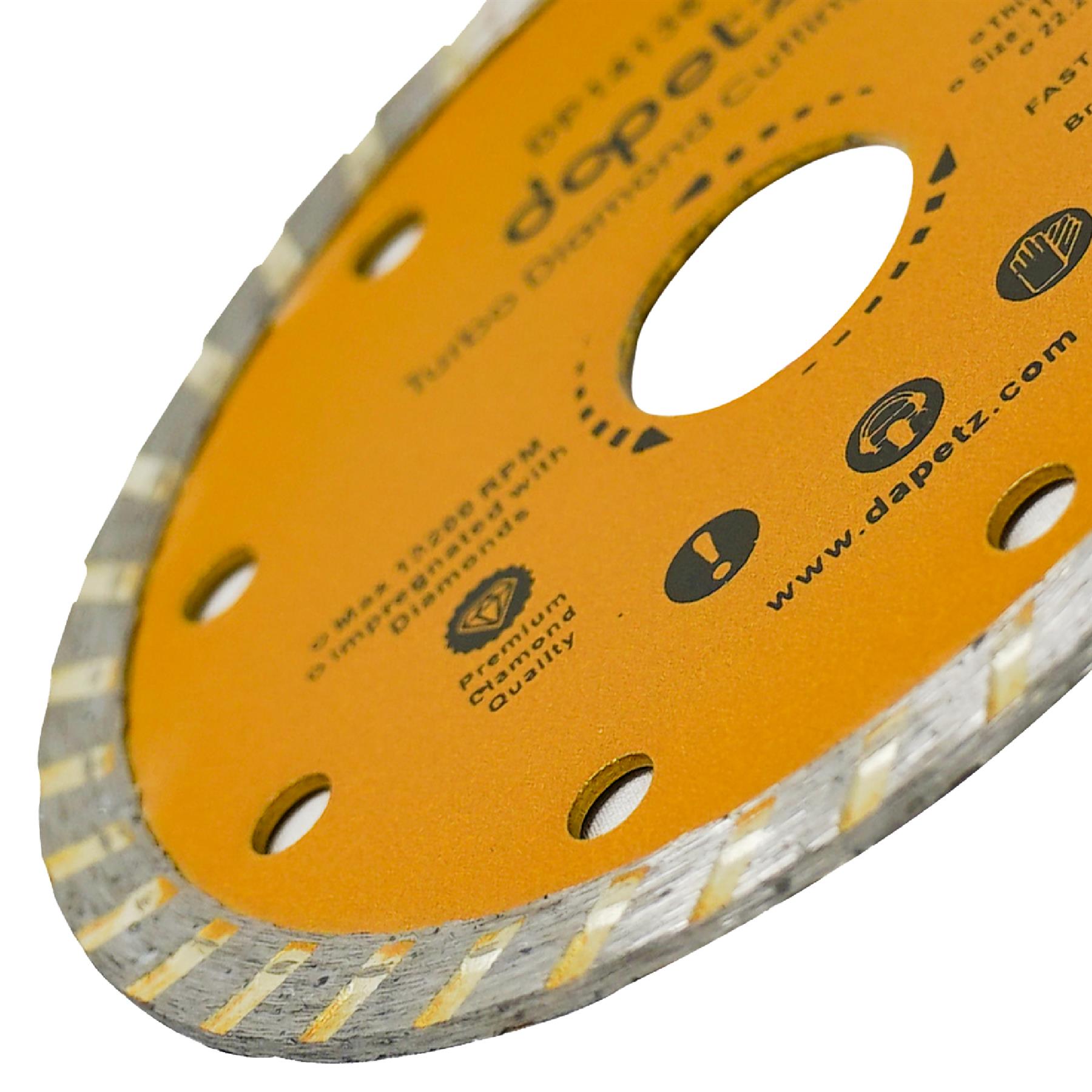 (Pack of 3) Angle Grinder Disc Thin Diamond Dry Cutting Disc Porcelain Tile Turbo 115mm 4.5" by Daptez