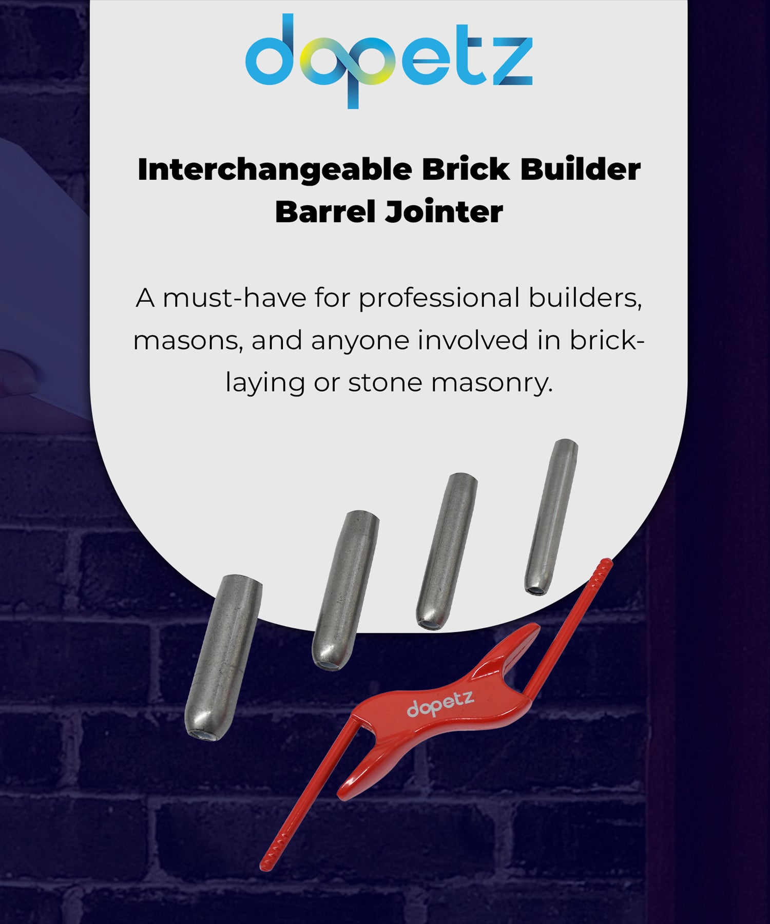 4 Brick Jointer 1/2" 5/8" 3/4" 7/8" Size Interchnageable Builder Layer New UK by Dapetz