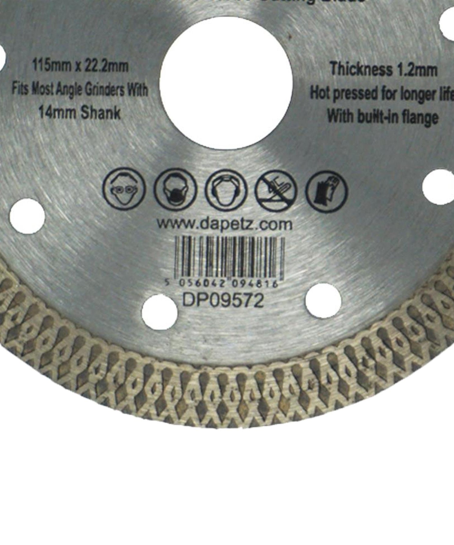 115mm Turbo Diamond Disc Cutting Blade – Thin Wheel for Porcelain, Ceramic & Granite By Dapetz