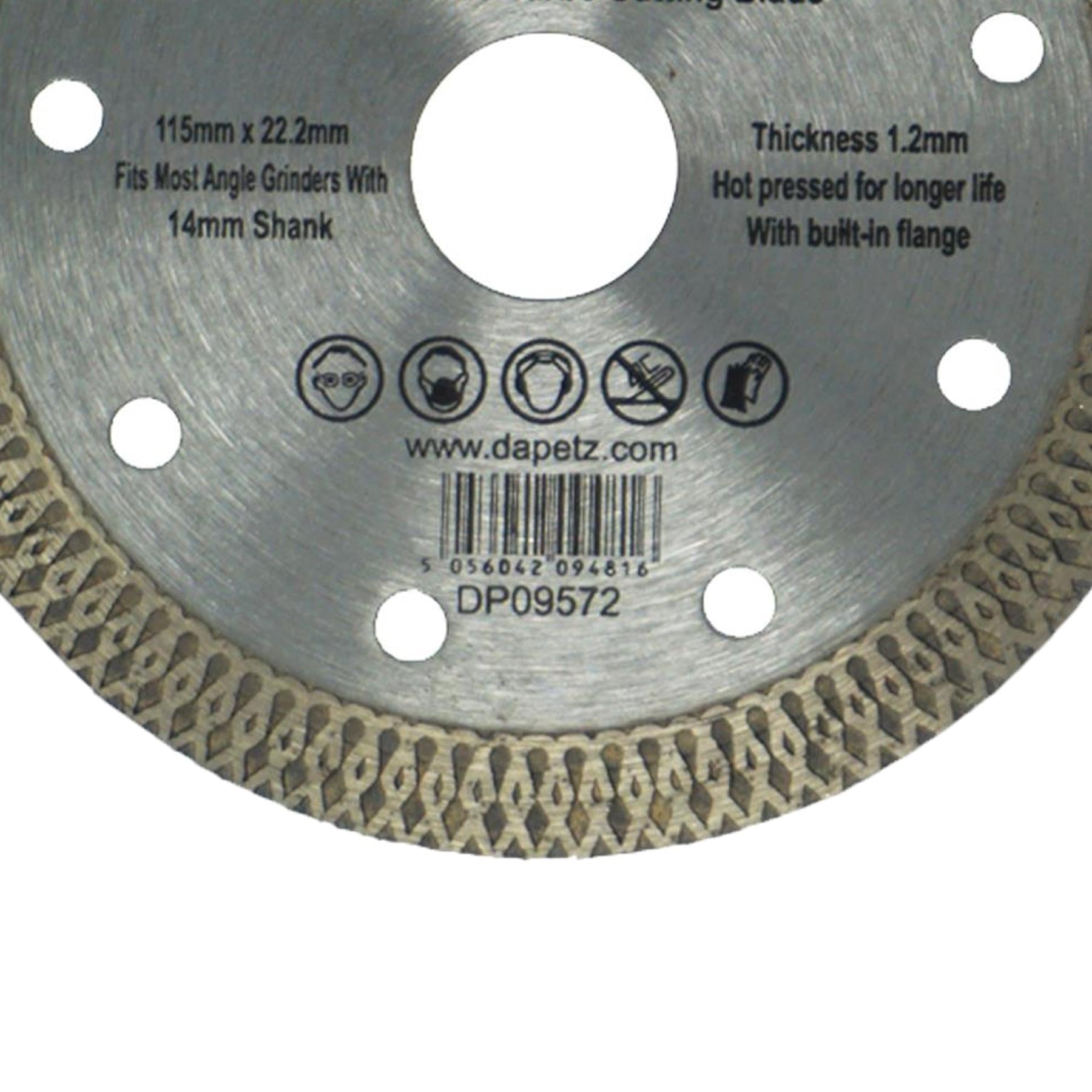 115mm Turbo Diamond Disc Cutting Blade – Thin Wheel for Porcelain, Ceramic & Granite By Dapetz
