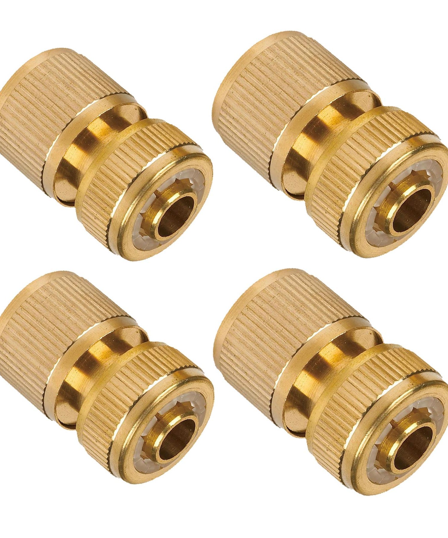 Brass Tap Connector 1/2" 3/4" Water Hose Pipe Adaptor Fitting Set Pack of 8