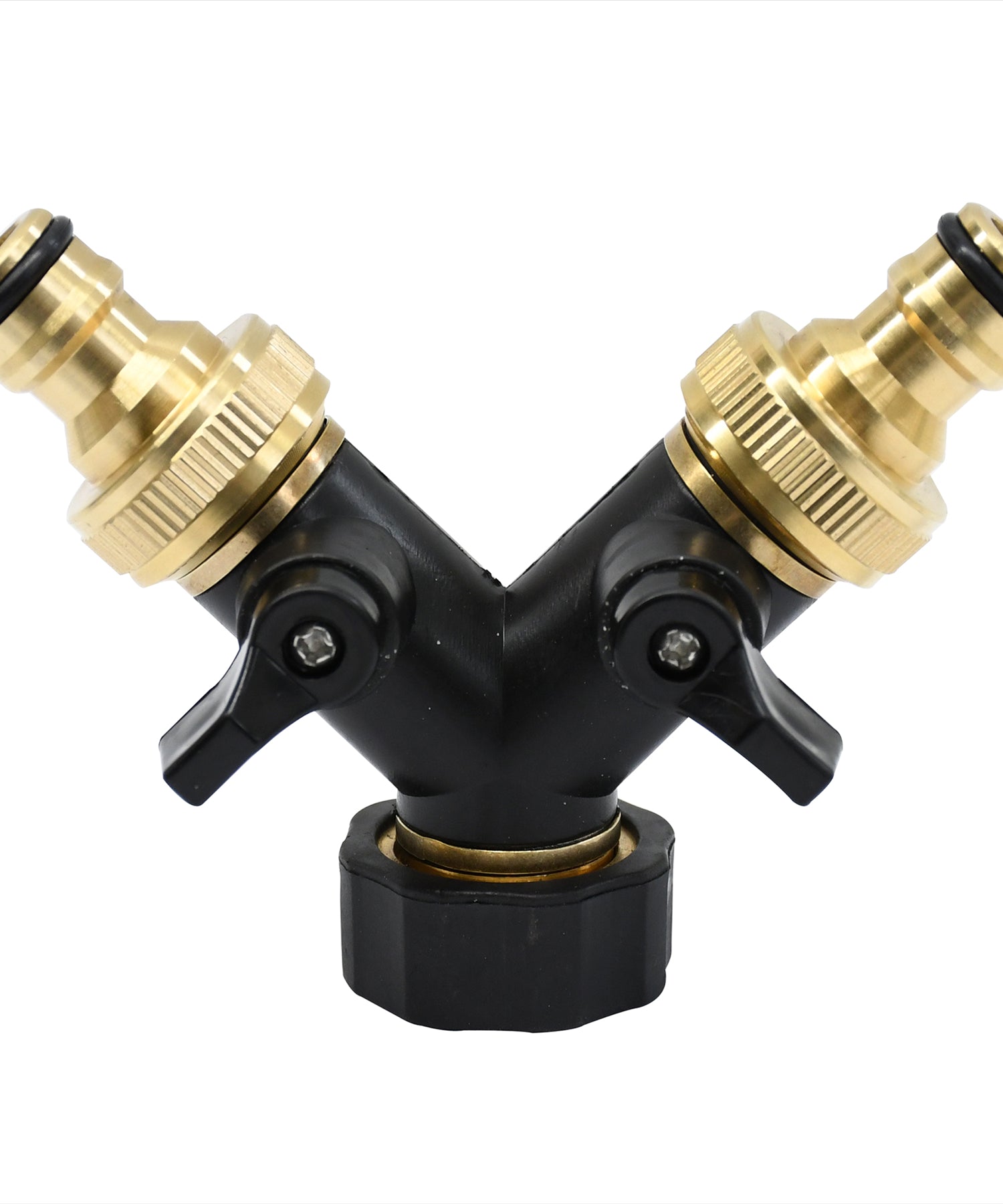 2-Way Hose Connector Splitter 3/4" Brass Double Garden Tap Adapter | Strong Metal by Dapetz