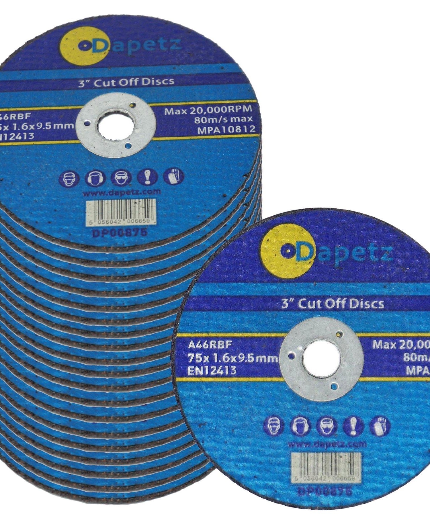 50 Pack 75mm X 1.6mm Metal Cutting Cut Off Discs 9.5mm Bore High Quality