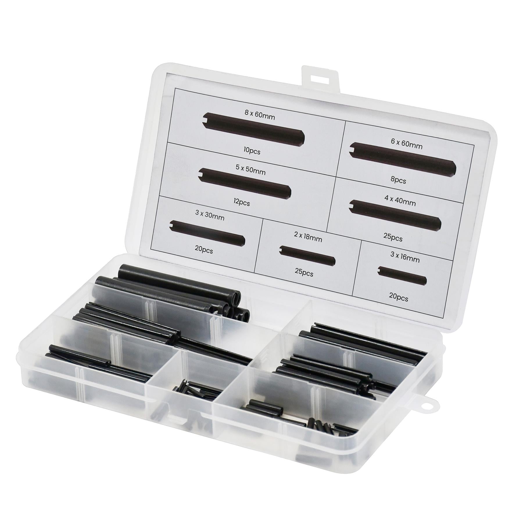 Comprehensive 120-Piece Assorted Roll Pin Set Tension Spring, Sellock, C Pins, Mixed Pack By Dapetz