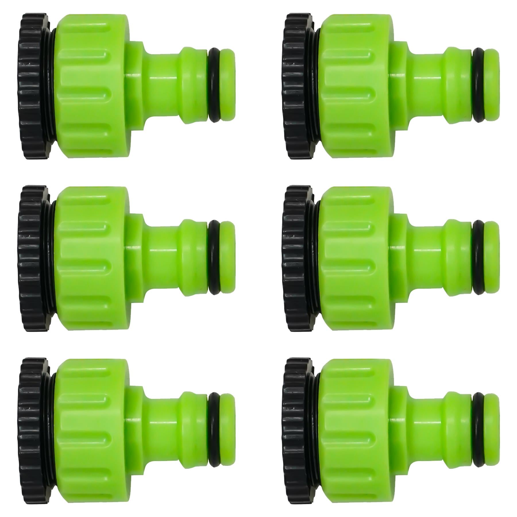 6x 1/2"-3/4" Tap Connector Adaptor Garden Hose Pipe Adapter Screw Threaded