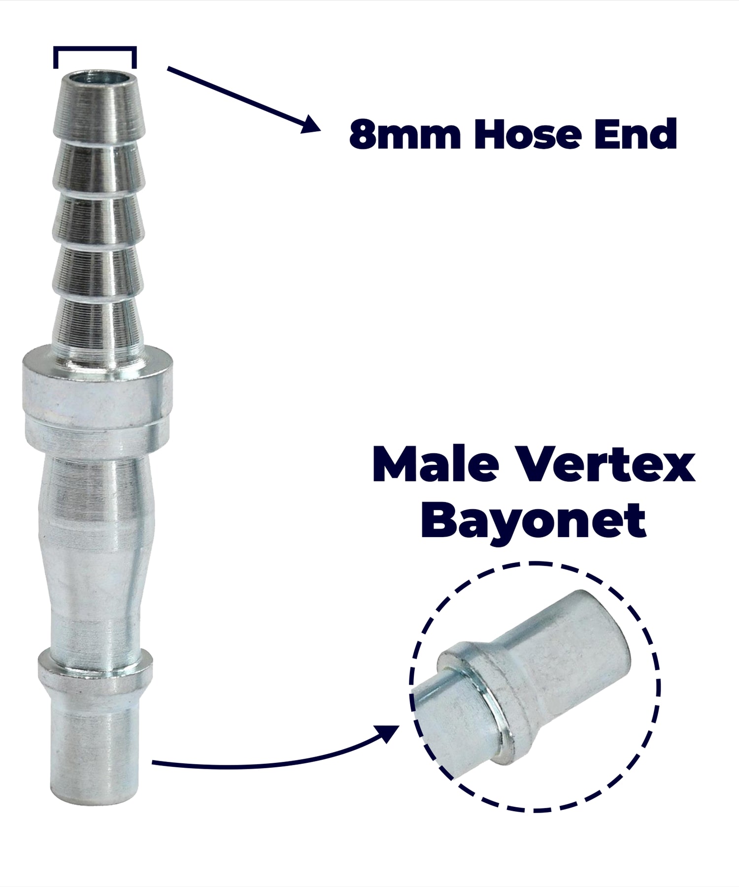 Air Line Hose Fitting Connector Barb Hose End 8mm Bayonet Coupler For PCL Vertex