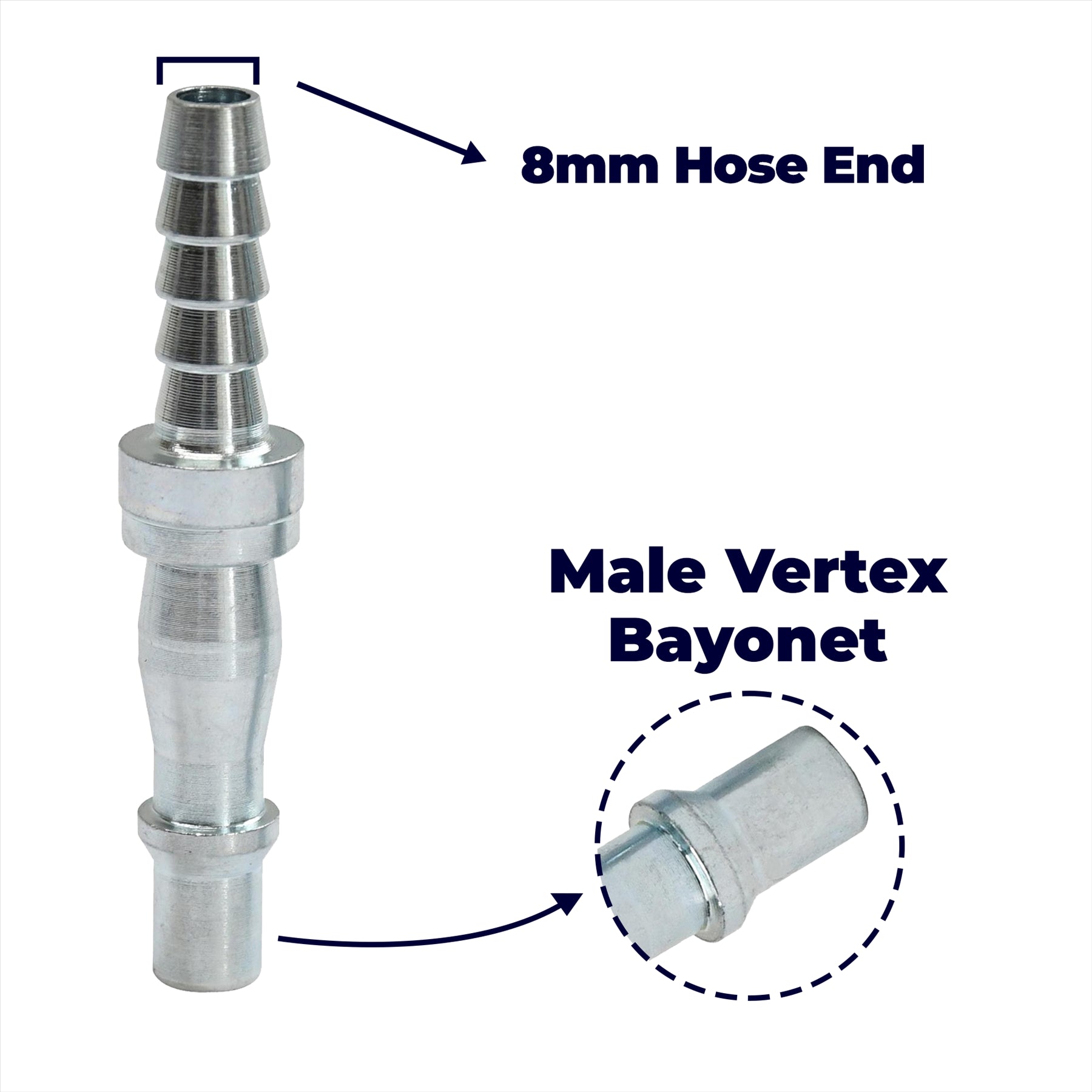 Air Line Hose Fitting Connector Barb Hose End 8mm Bayonet Coupler For PCL Vertex