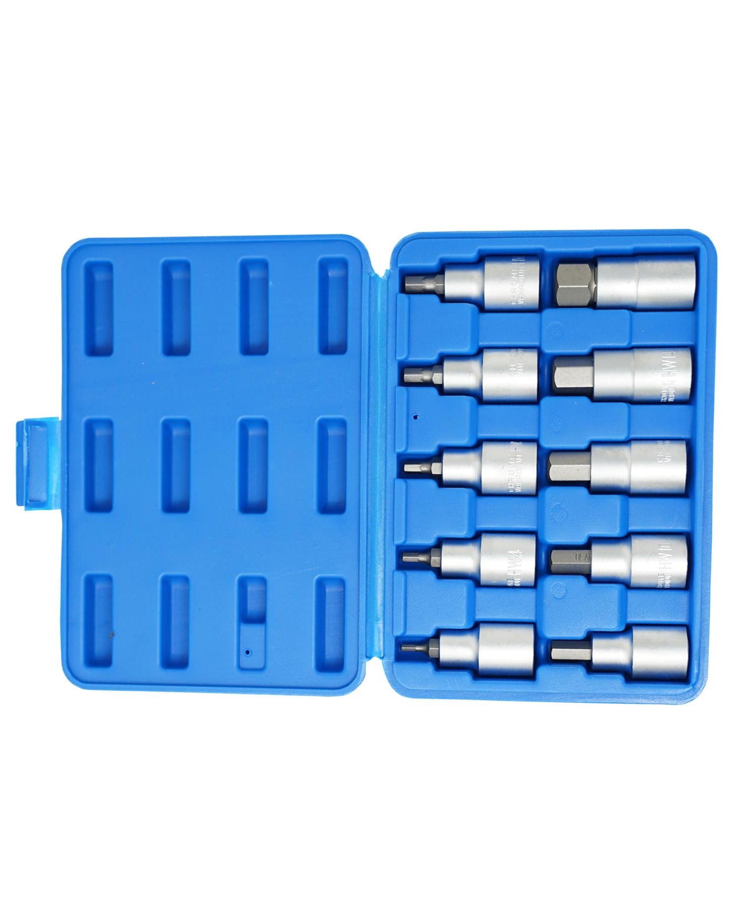 10PC Hex Allen Key Bit Socket Set 1/2" Drive, 4mm to 19mm | With Storage Case by Dapetz