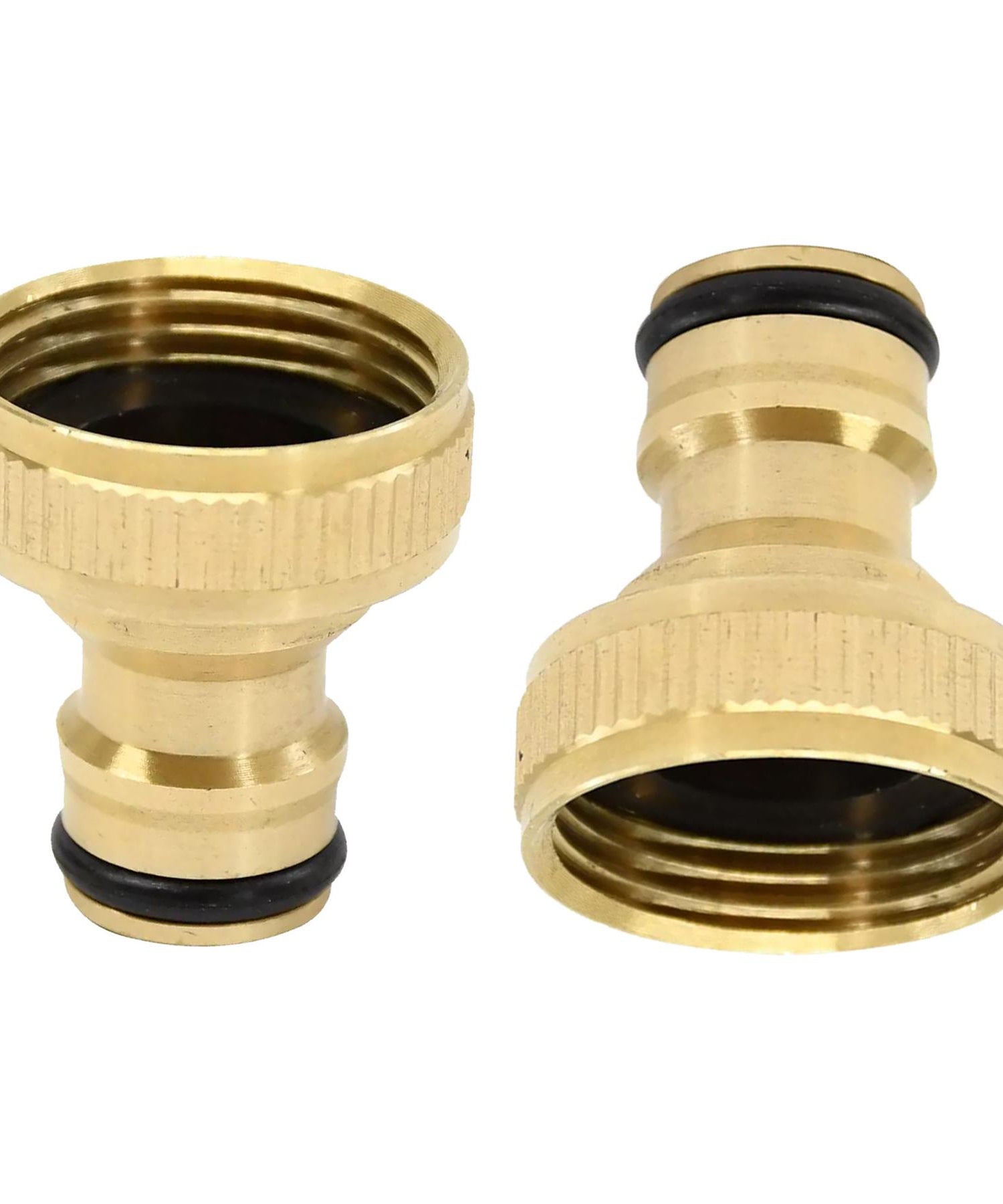 2x Brass Hose Tap Connector 3/4" Threaded Garden Water Pipe Adaptor Fitting By Dapetz