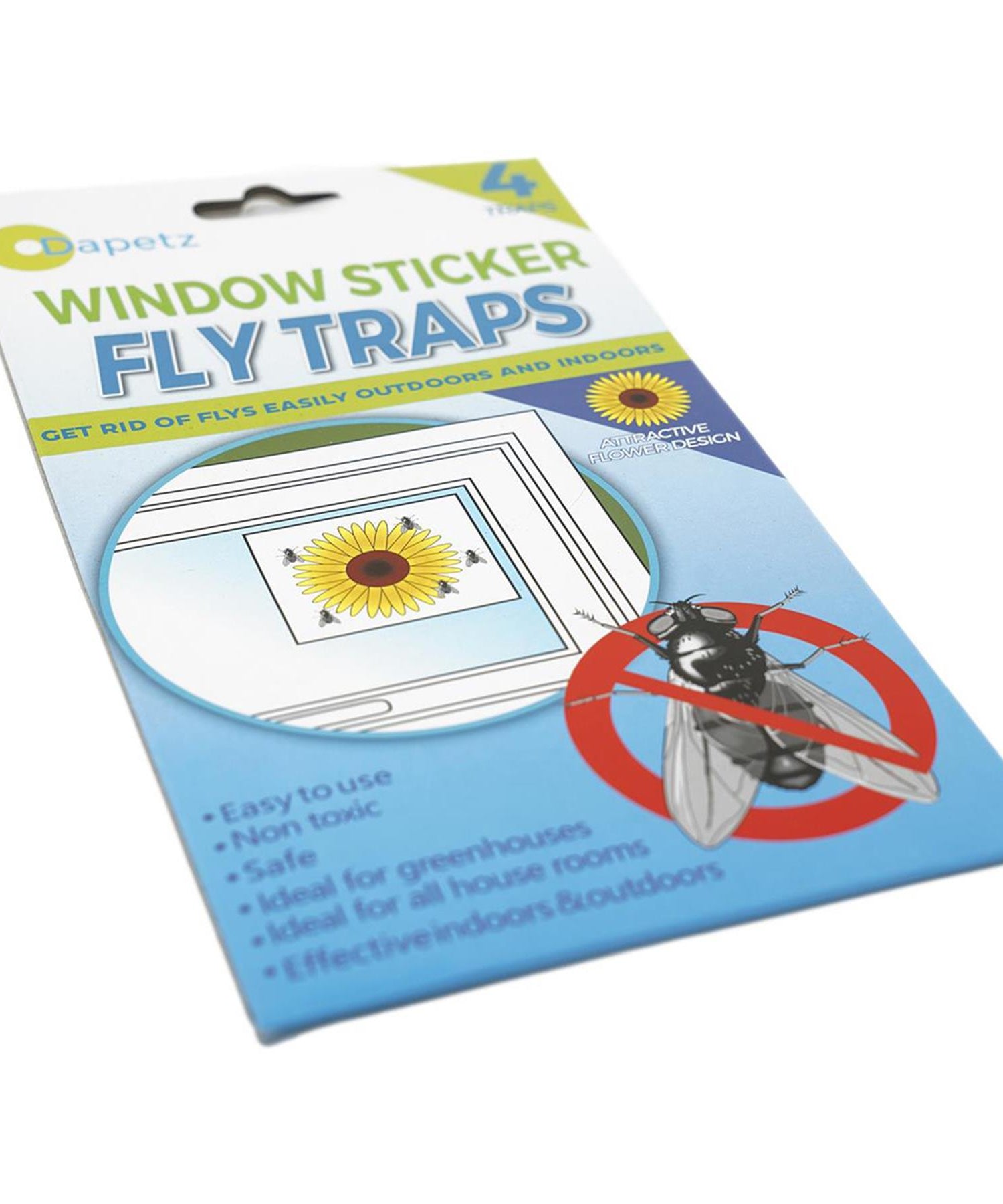 4pc Fly Traps Fly Killer Sunflower Window Sticker Trap Stickers Insect Insects New