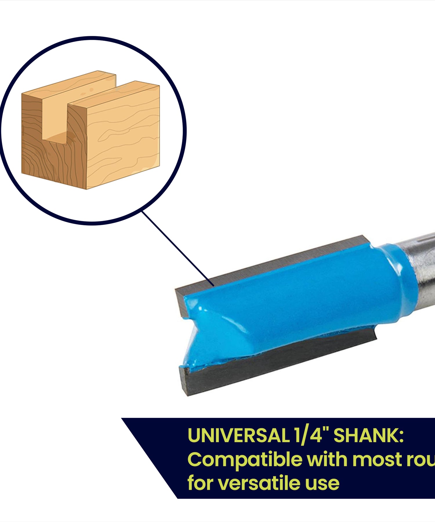 Straight 2 Flute Router Bit Cutter 1/4" Shank Carbide TCT Groove Metric 10x20mm