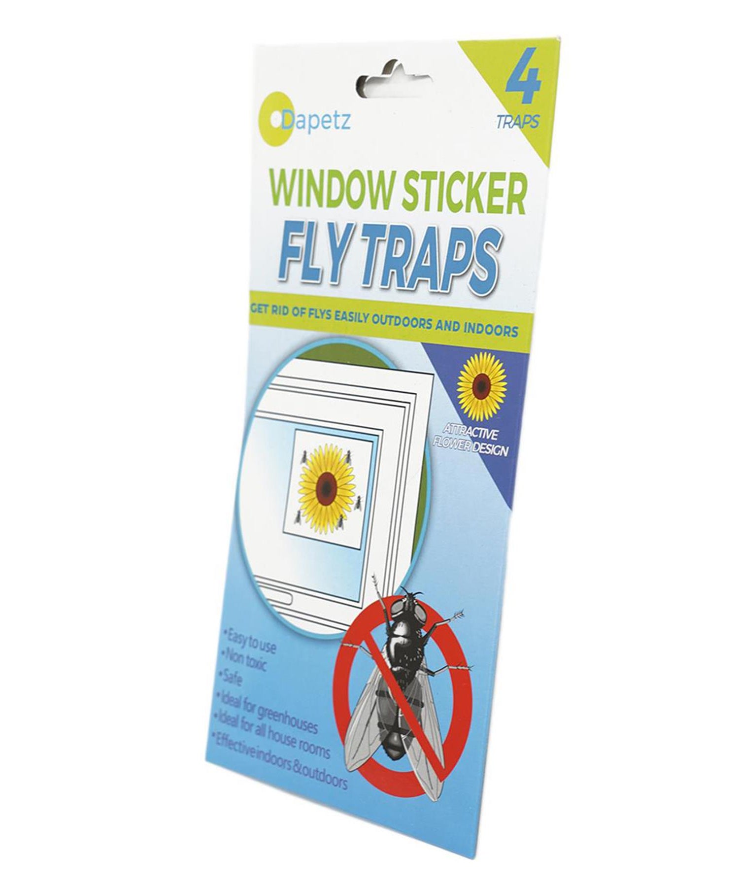 4pc Fly Traps Fly Killer Sunflower Window Sticker Trap Stickers Insect Insects New