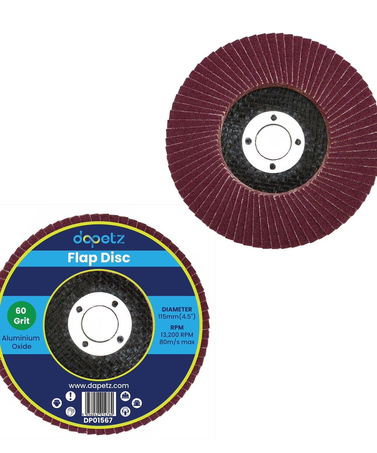 115mm 4.5'' 60 Grit 20 PCAngle Grinder Aluminium Oxide FLAP DISCS Grinding Wheel