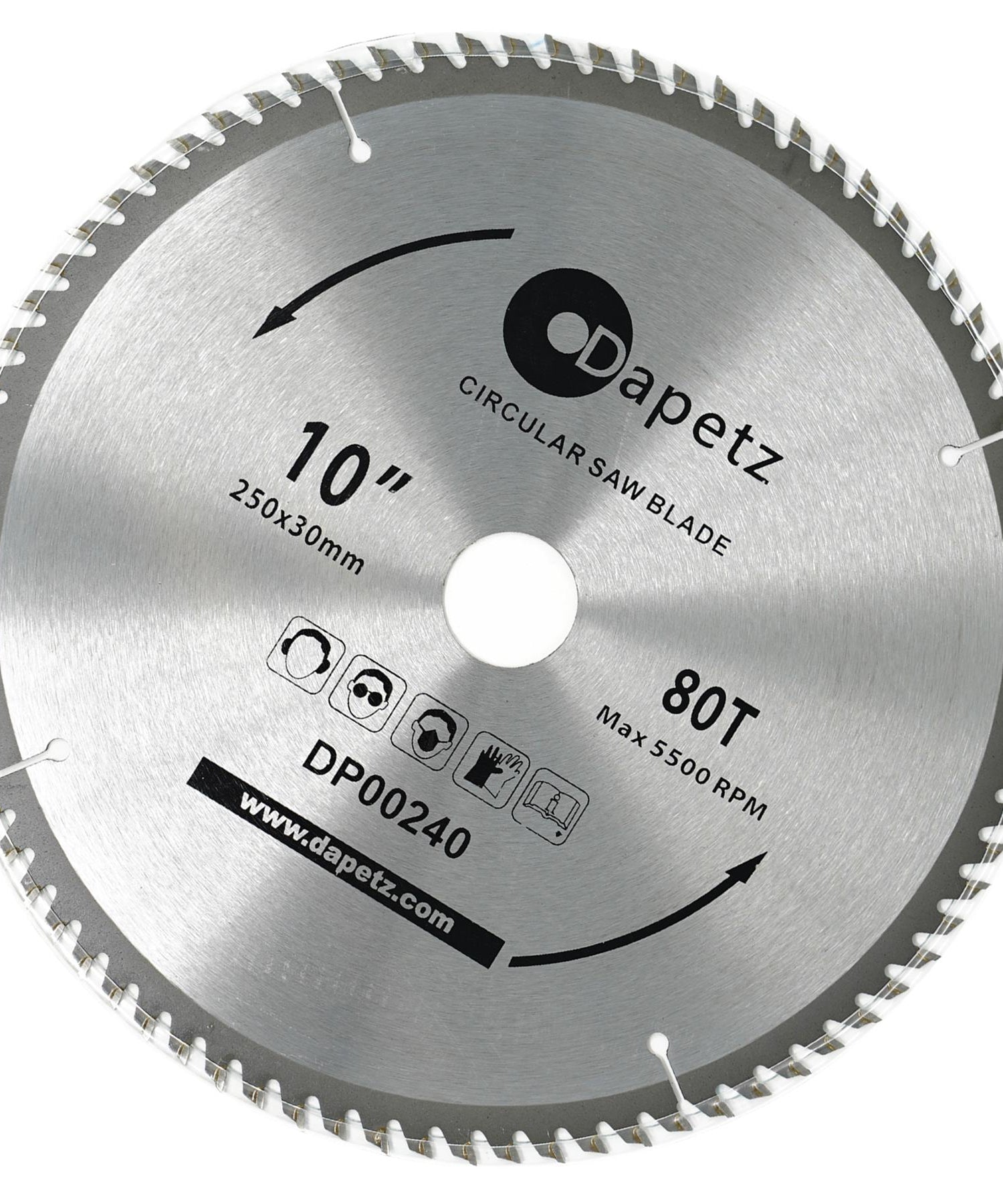 Circular Saw Blade 30mm Bore 25mm 20mm 16mm Rings Mitre 10" 80T Fine Cut 250mm by Daptez