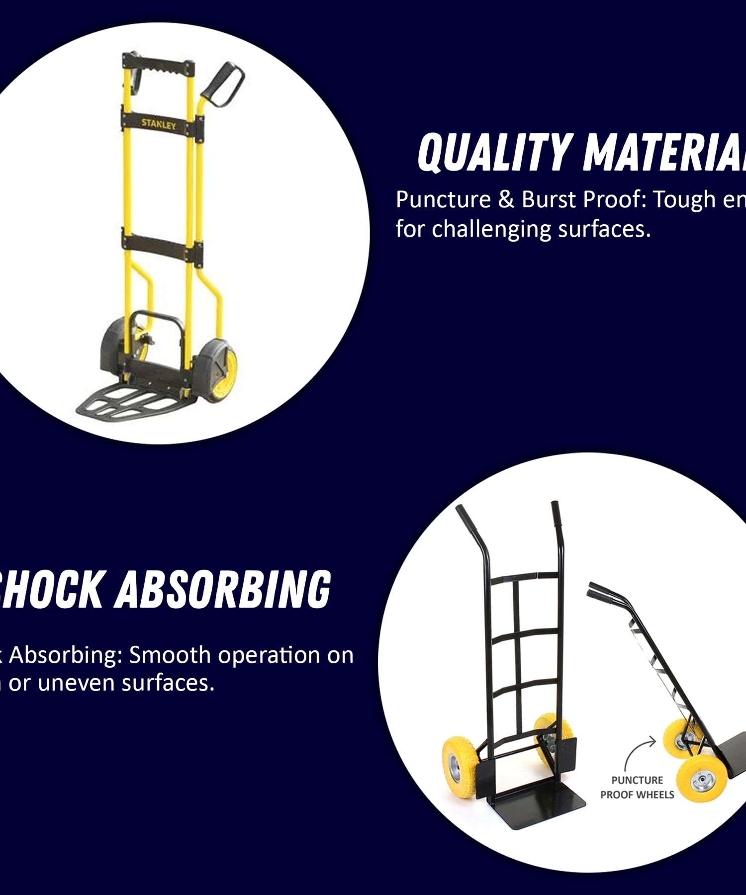 10" Yellow Puncture Burst Proof Sack Truck Trolley Wheel & Axle by Dapetz