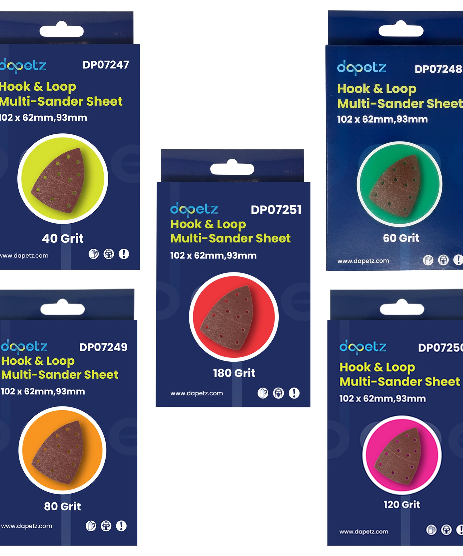 40-180 Grits Mouse Sanding Sheets Hook and Loop Sander Pads 11-Holes Sand Paper 50PC