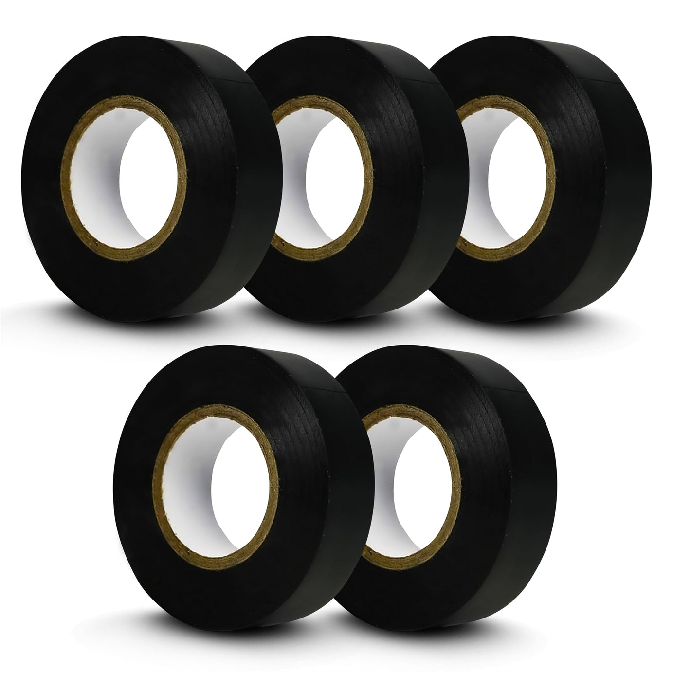 19mm X 22M Black Electrical Pvc Insulation / Insulating Tape Flame Retardant 5 PC