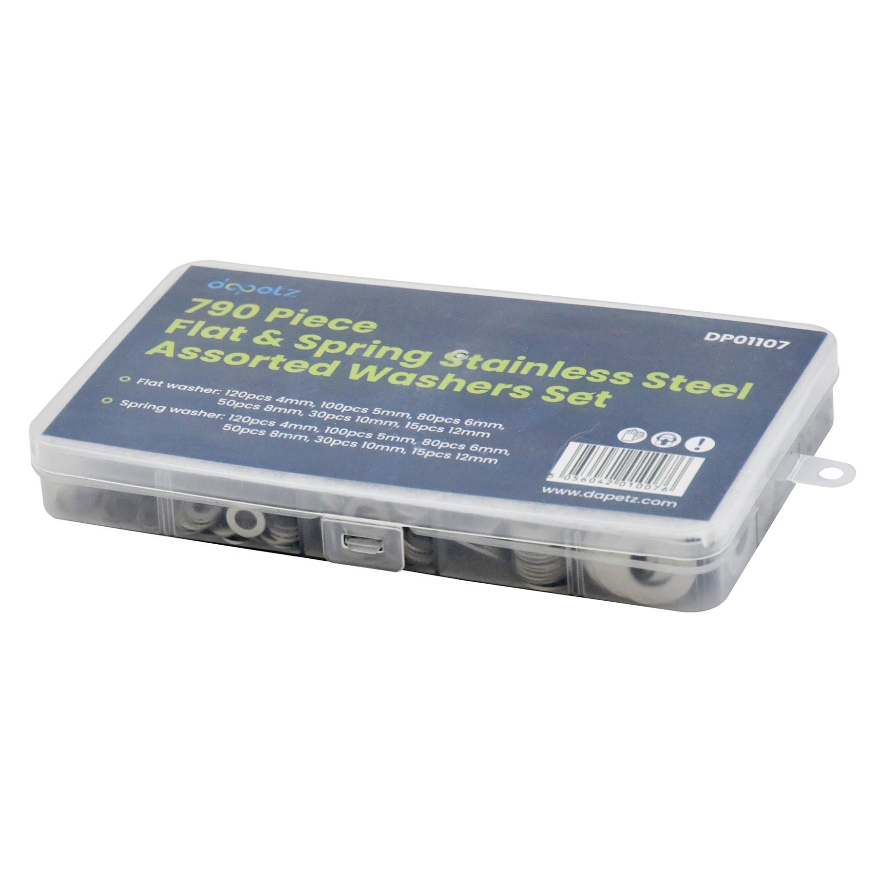 Spring Washers Stainless Steel Flat,790 Pc Assorted Set Dapetz