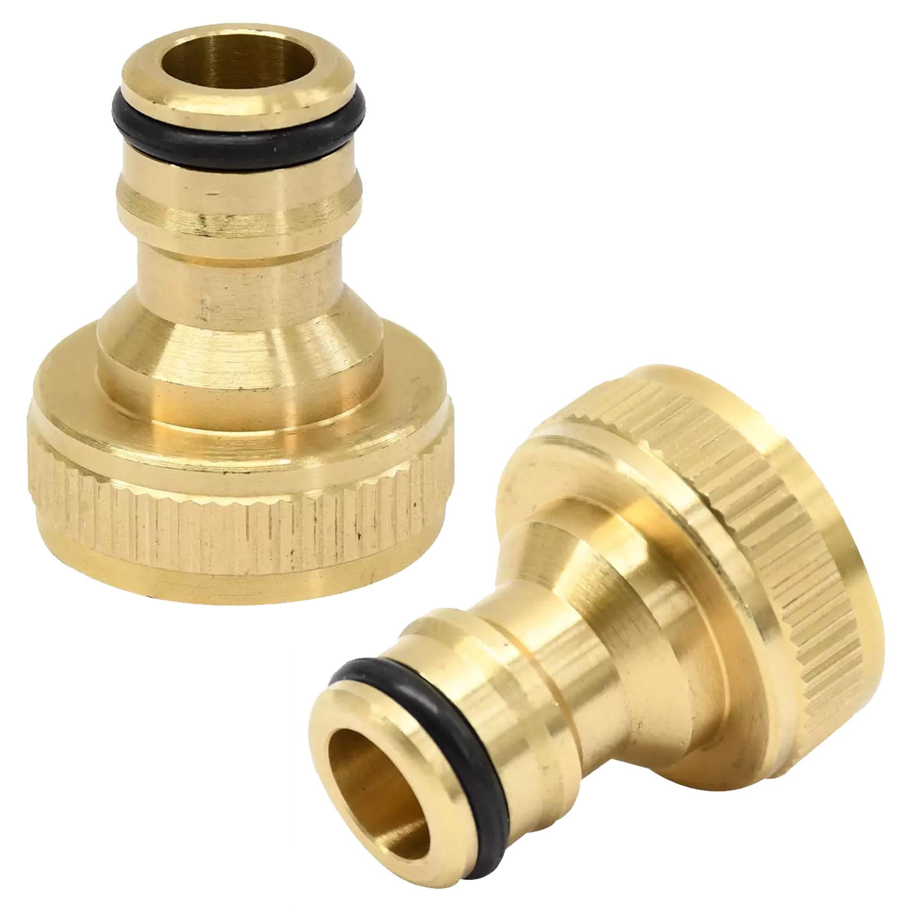 Hose Pipe Valve Splitter Connector Adaptor Brass 2 Quick Connector Set By Dapetz