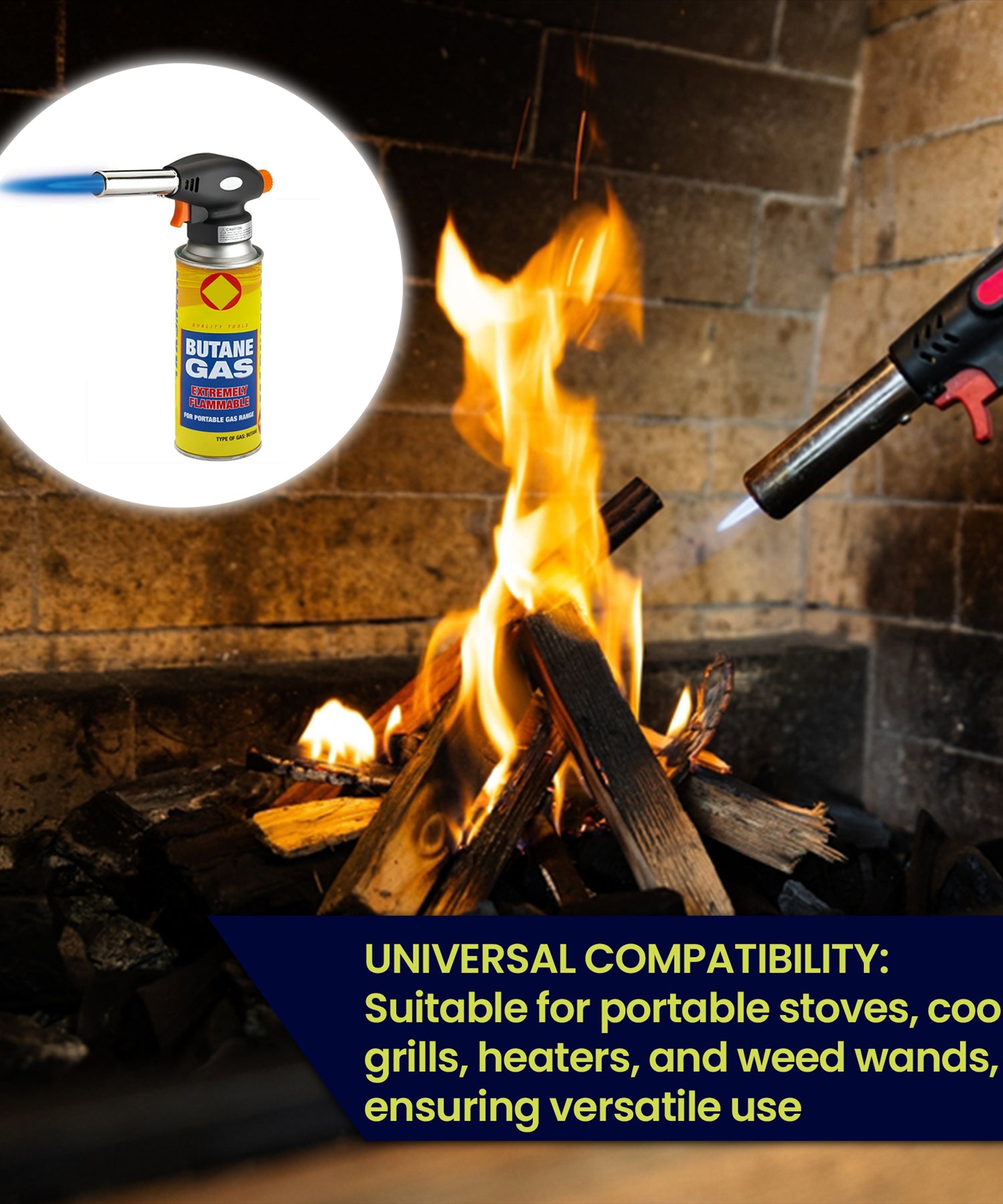 Blow Torch Butane Gas Auto Chef Creme Brulee Cooking Soldering Camping 1 Gas Can