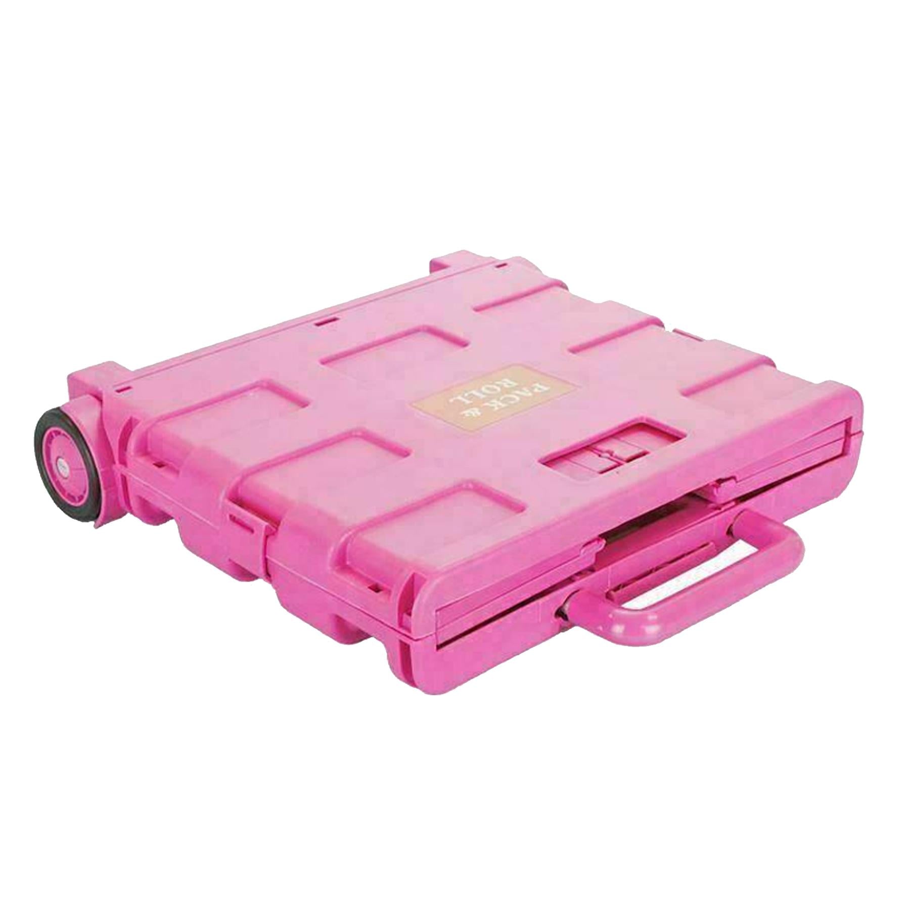 Dapetz Folding Shopping Trolley Foldable Cart Boot Fold Up Storage Box Crate 25kg Load Capacity - Pink