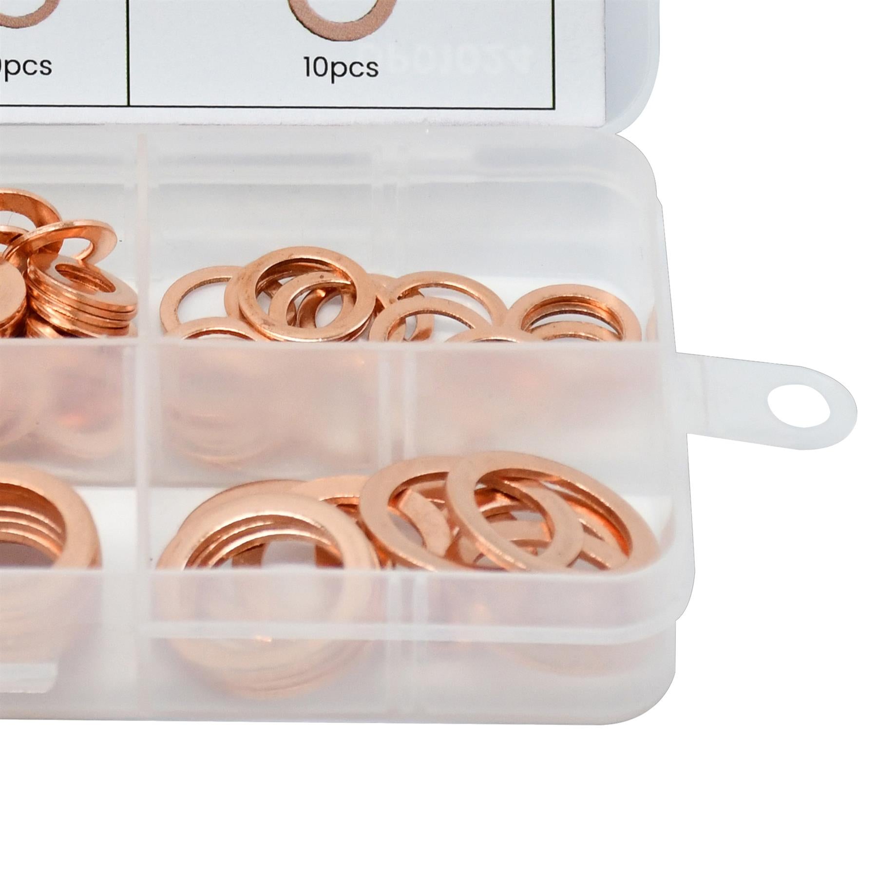 Assorted Box 110 Piece Imperial Washers Solid Copper Sump Plug Washer Set New By Dapetz