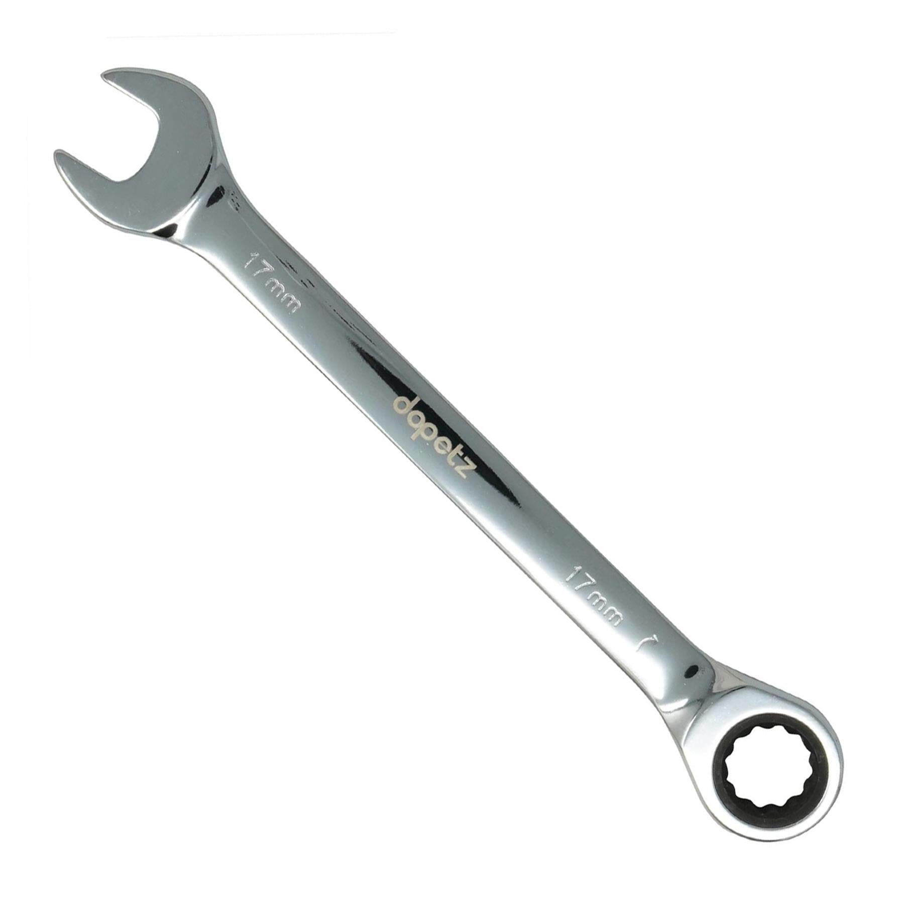 Fixed Head Ratchet Metric Spanner Open End Ring Combination 17mm By Dapetz