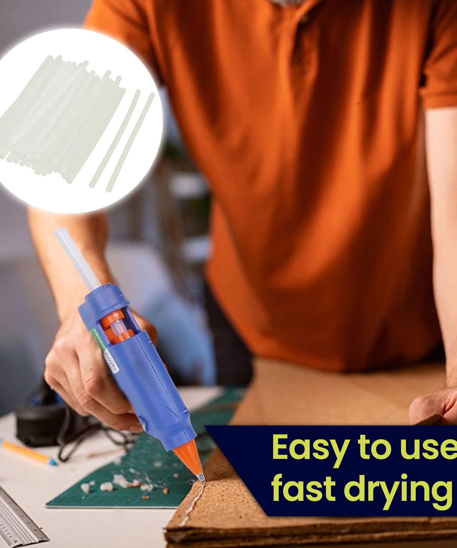 (Pack of 30) Adhesive Hot Melt 7mm Glue Sticks for Trigger Electric Gun 100mm long by Daptez