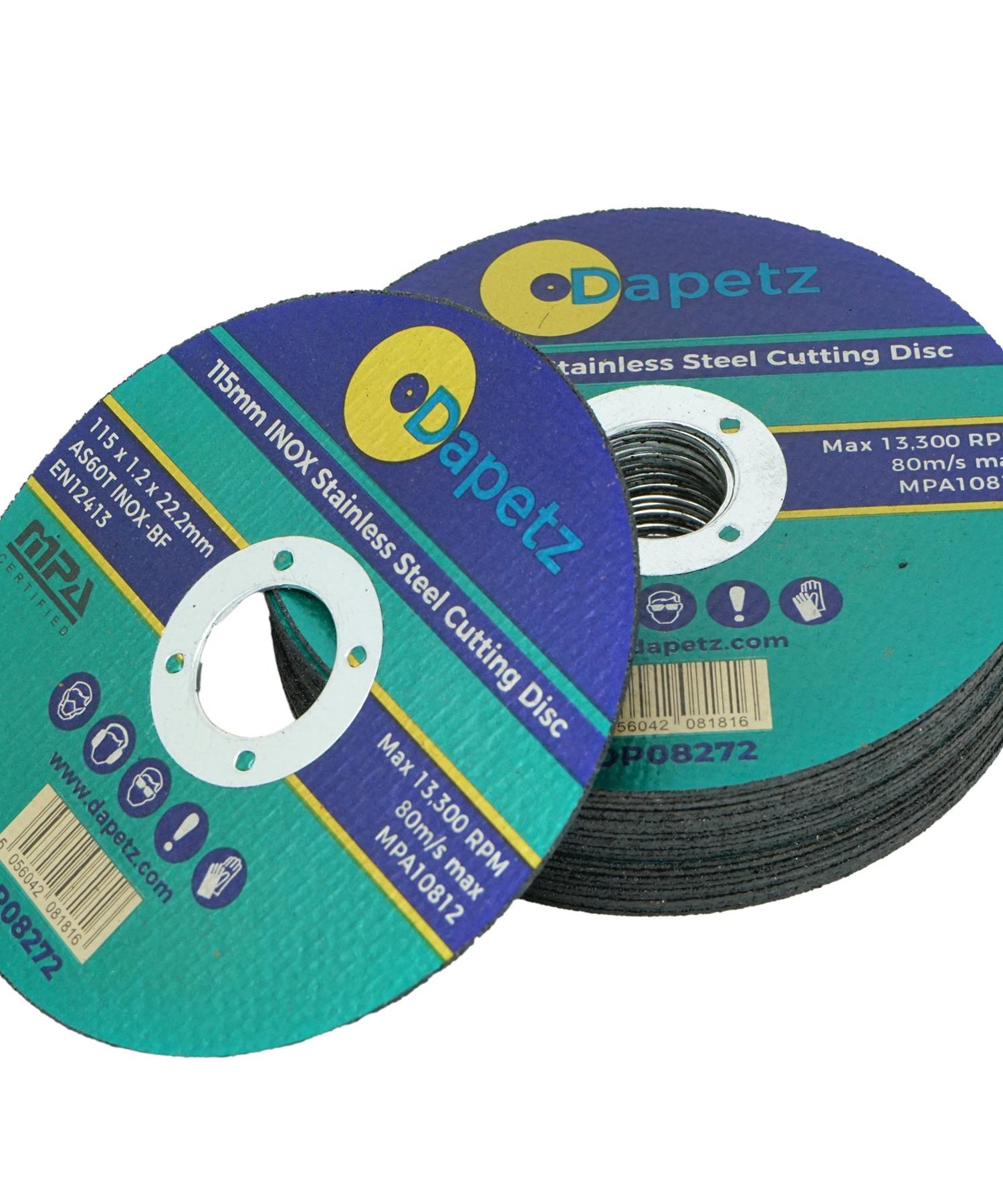 (4 Pieces) Metal Cutting Discs Steel INOX Stainless 115mm Super Thin 1.2mm Blade by Dapetz
