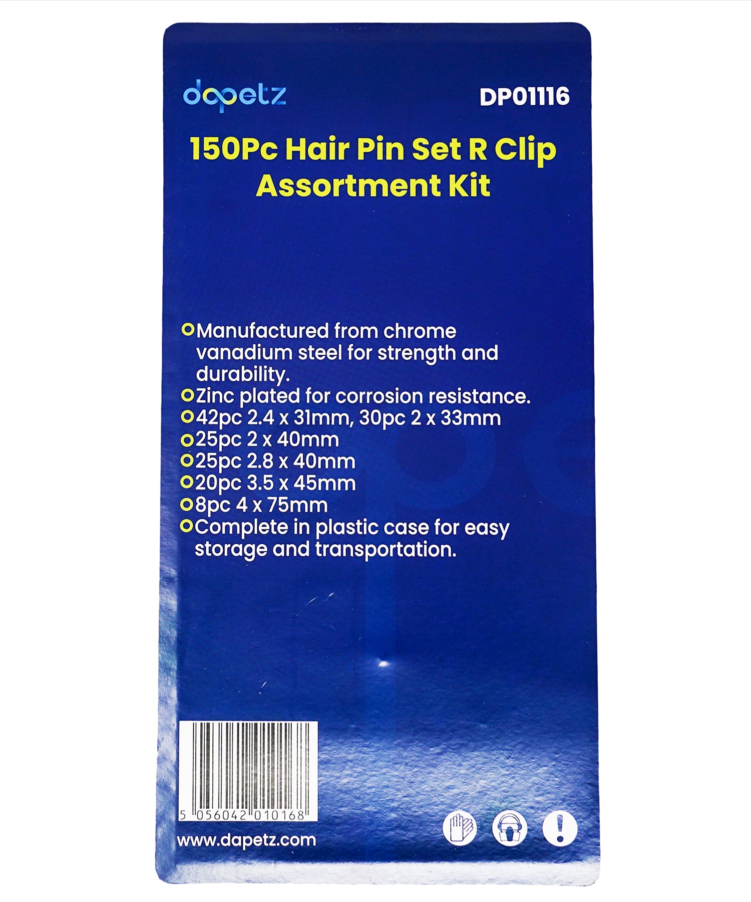 Hitch R Clip and Hair Pin Set - 150pc Assortment with Cotter & Lynch Pins By Dapetz