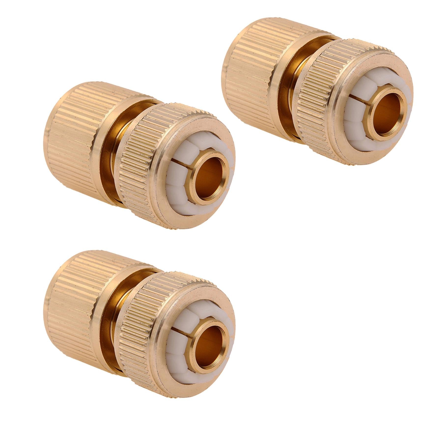 3pk Brass Hose Quick Connector Female Quick Fit To 1/2" Compression