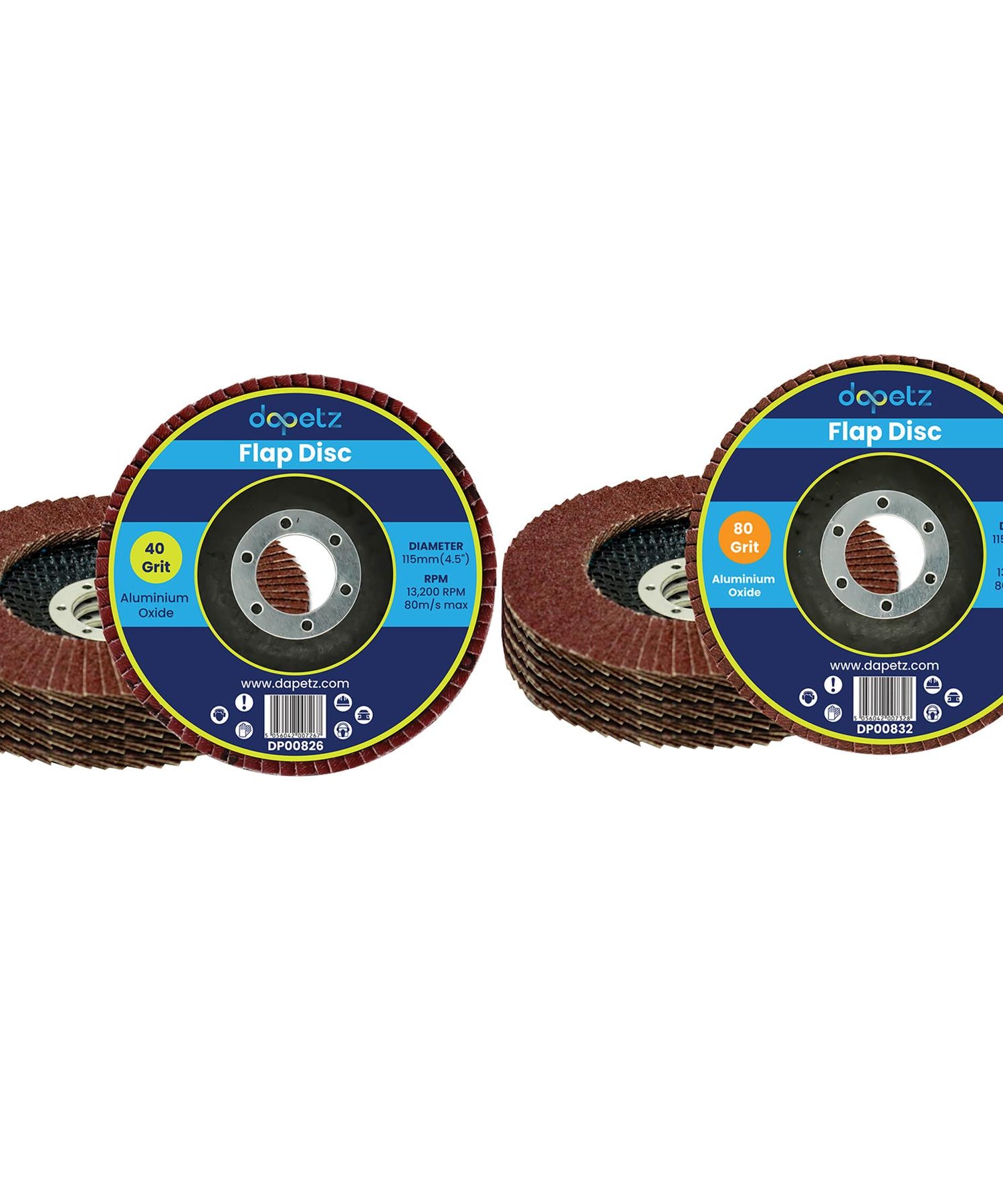 10X Flap Grinding Sanding Discs 115mm 4.5" 40 & 80 Grit Angle Wheel By Dapetz