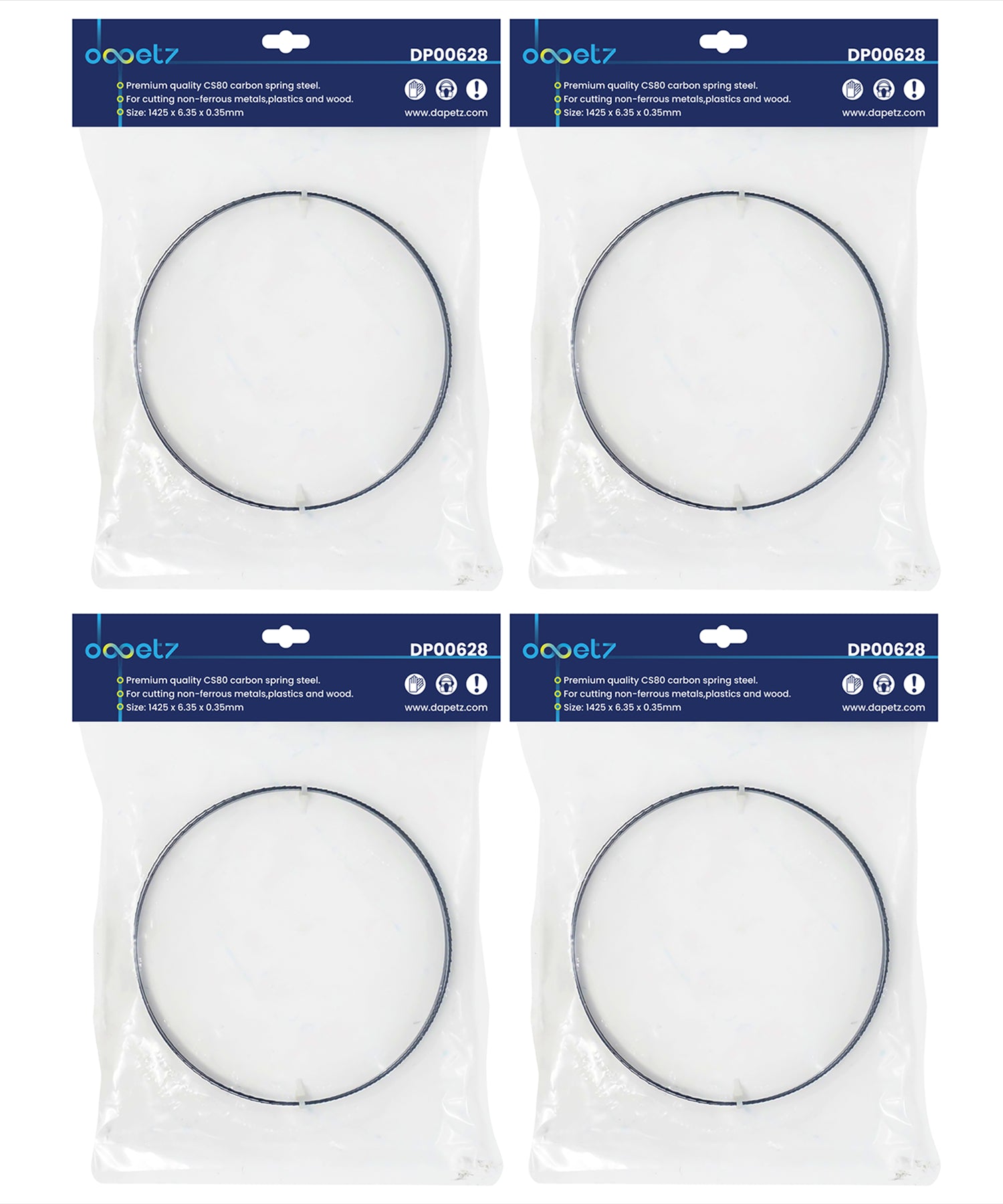 (Pack of 4 ) Bandsaw Blades 10 Tpi For Cutting Metal Plastic Wood 1425mm (56") by Daptez