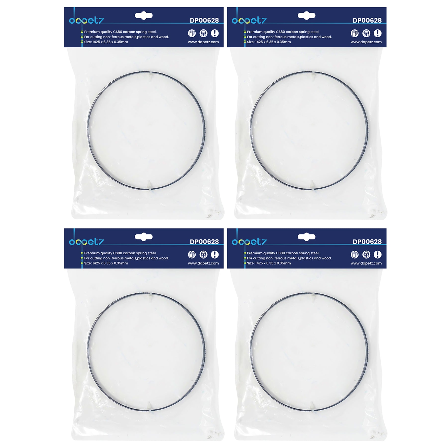 (Pack of 4 ) Bandsaw Blades 10 Tpi For Cutting Metal Plastic Wood 1425mm (56") by Daptez