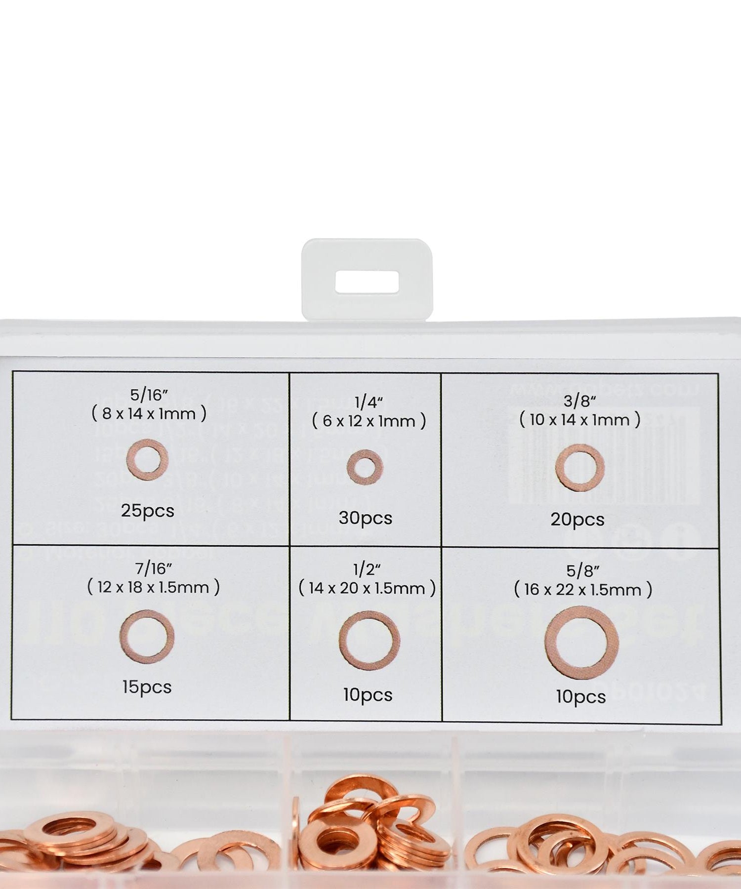 Assorted Box 110 Piece Imperial Washers Solid Copper Sump Plug Washer Set New By Dapetz
