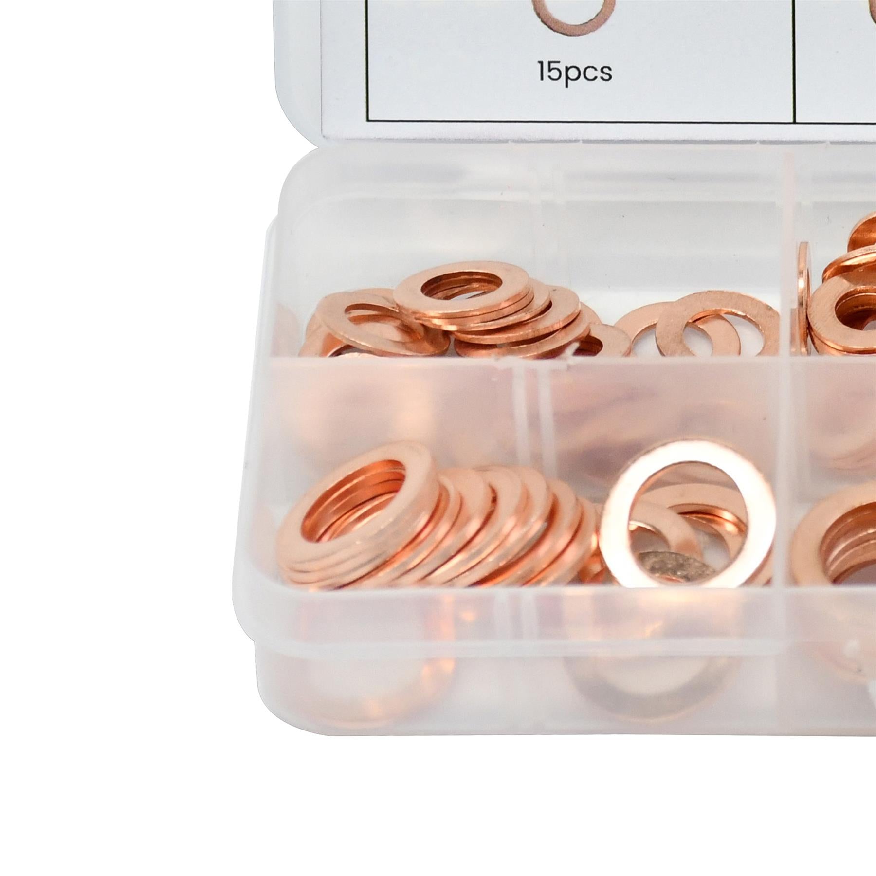Assorted Box 110 Piece Imperial Washers Solid Copper Sump Plug Washer Set New By Dapetz