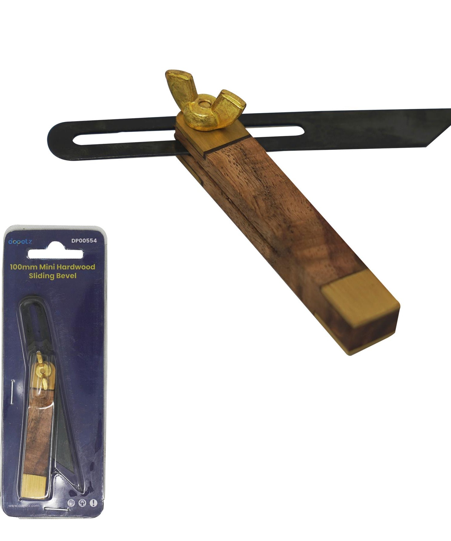 100mm Mini Adjustable Bevel Carpentry Miniature Tools With Solid Brass End Cap by Dapetz