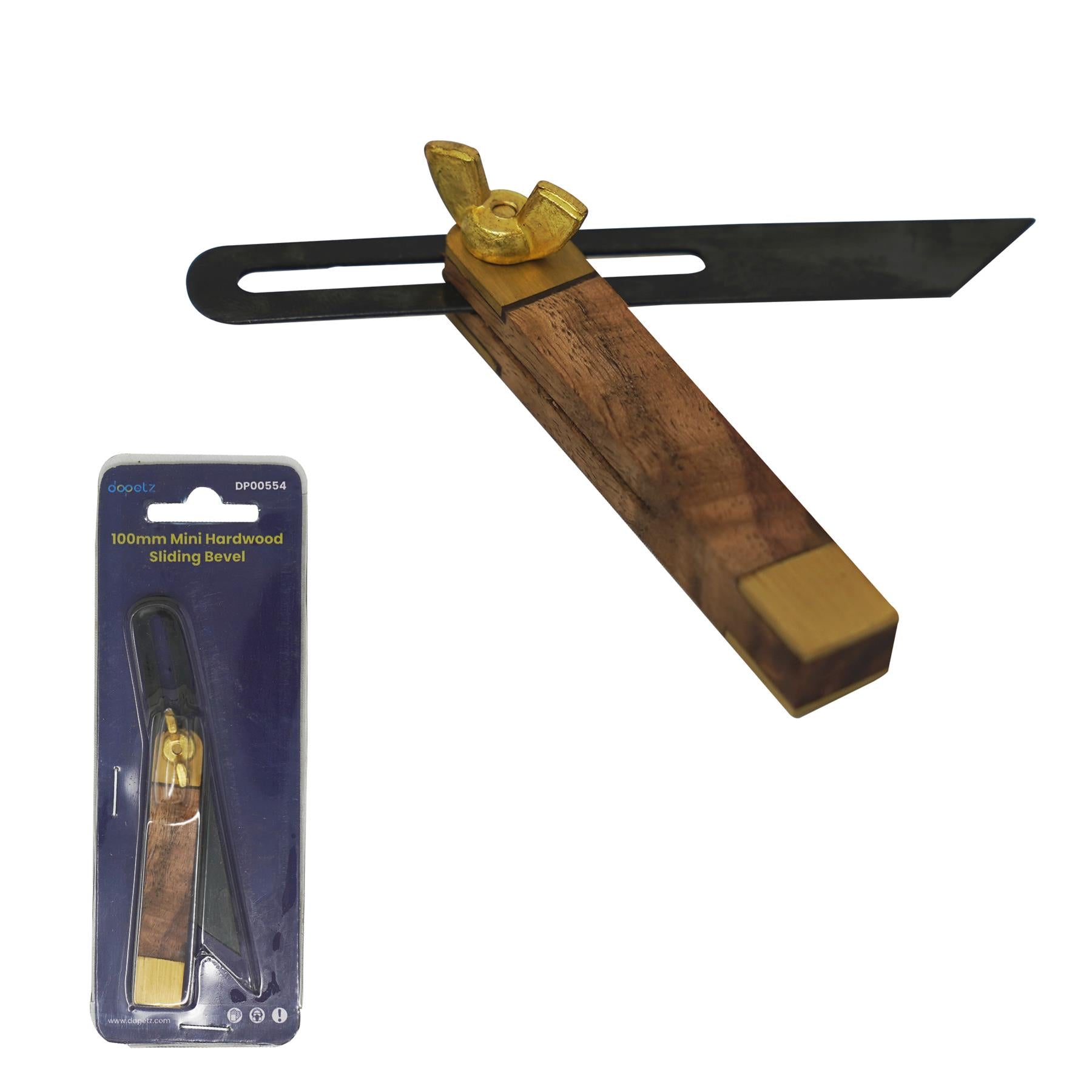 100mm Mini Adjustable Bevel Carpentry Miniature Tools With Solid Brass End Cap by Dapetz