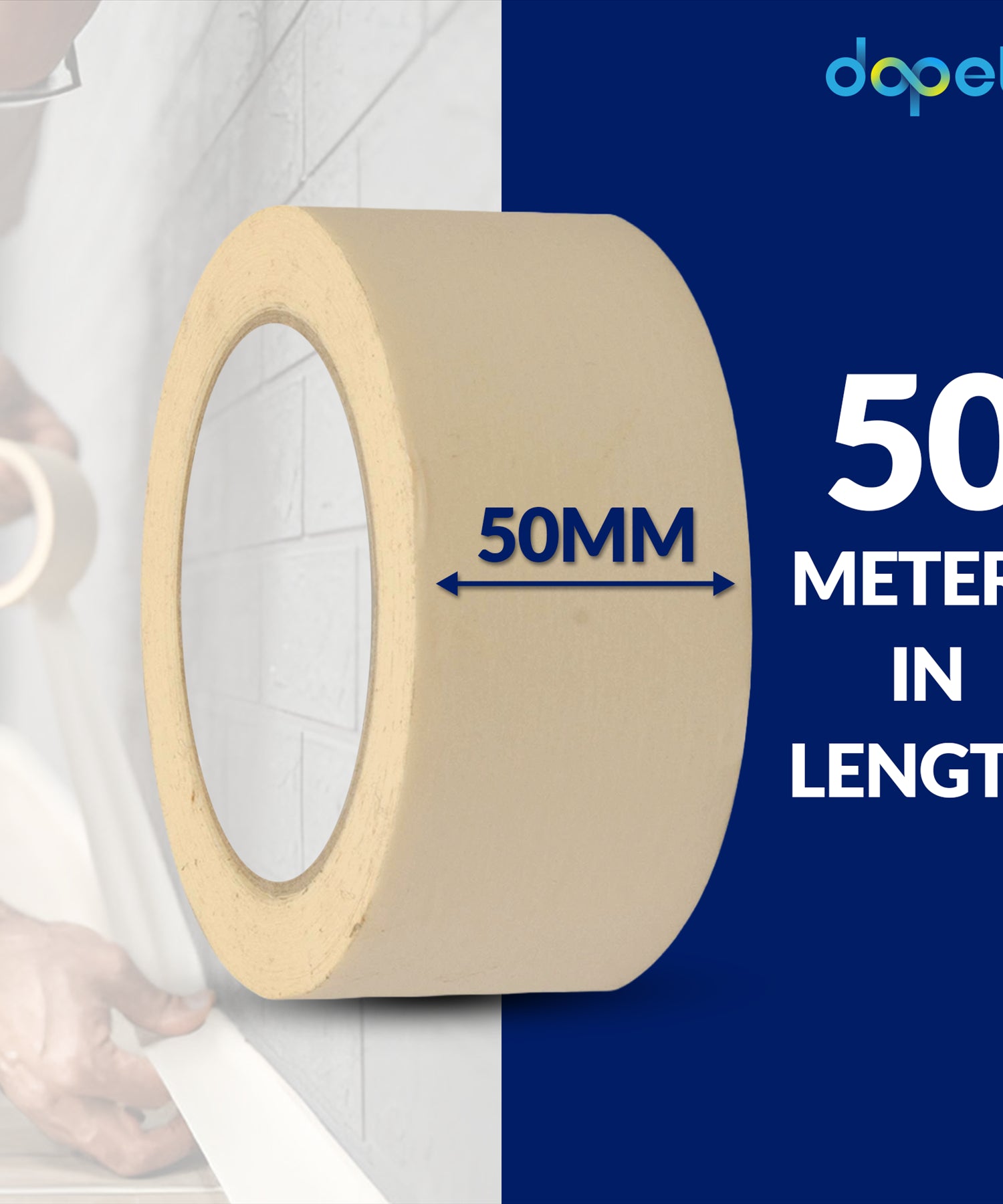 36 Rolls-UV-Resistant-White-Painters-Clean-Peel-Masking Tape 50mm x 50m By Dapetz